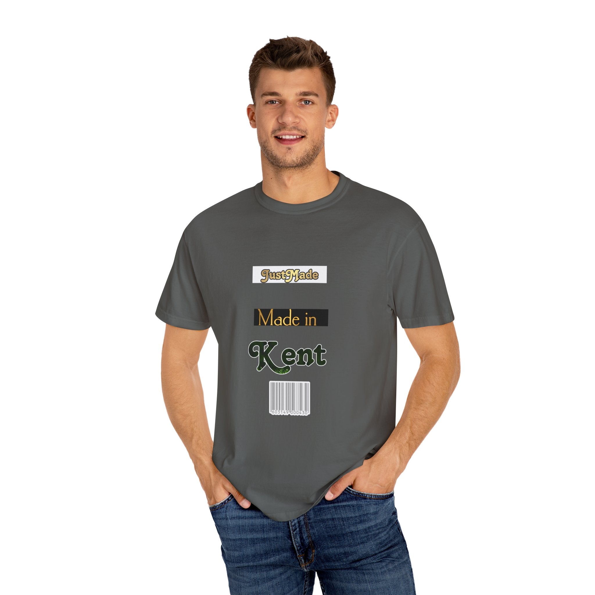 Kent Made Garment-Dyed T-shirt, Unique Gift, Casual Wear, Summer Style, Eco-Friendly Fashion, Handmade in Kent