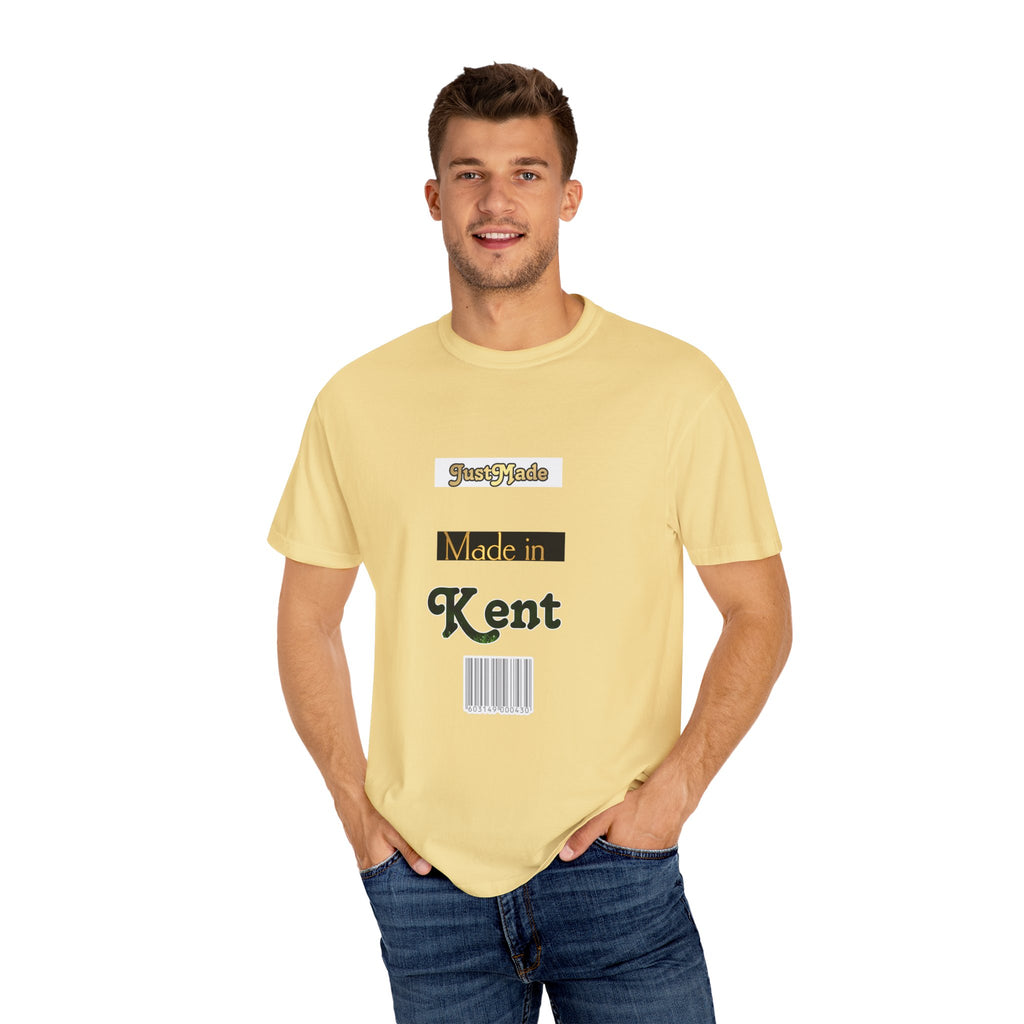 Kent Made Garment-Dyed T-shirt, Unique Gift, Casual Wear, Summer Style, Eco-Friendly Fashion, Handmade in Kent