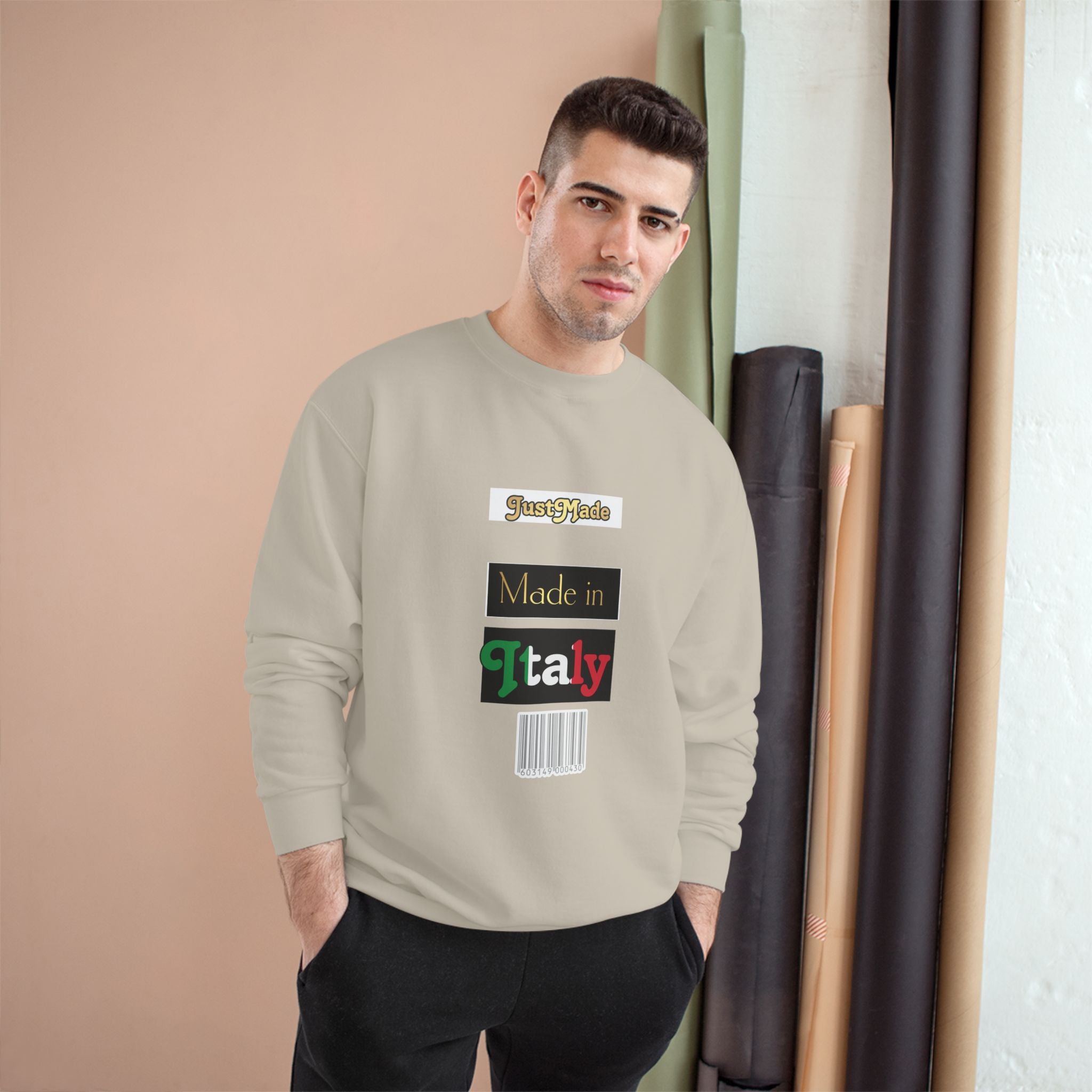 Champion Sweatshirt - Sporty Italian Pride, Made in Italy Gift, Casual Fashion, Cozy Layer, Perfect for All Seasons