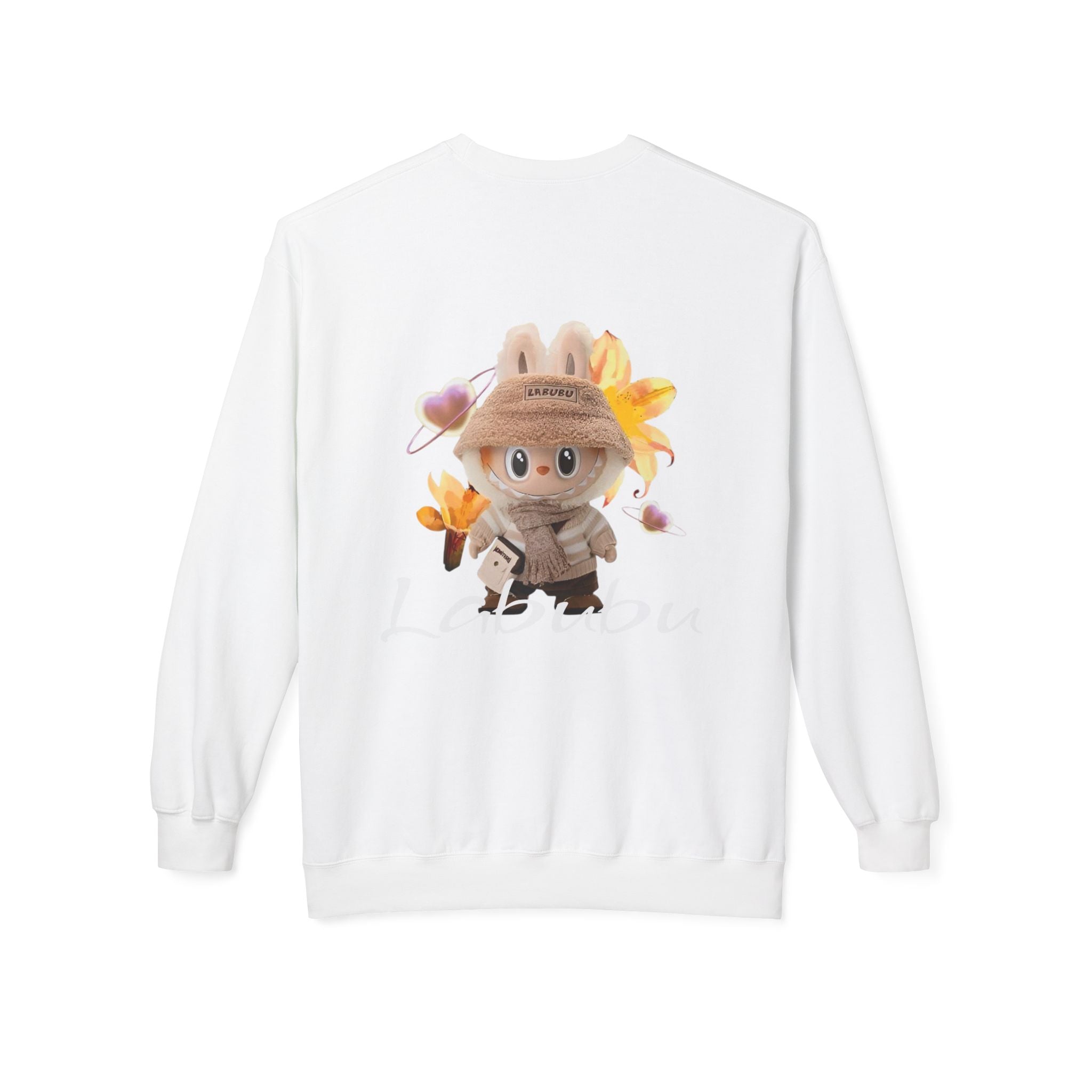 Cute Character Fleece Crewneck Sweatshirt, Spring Sweatshirt, Cute Animal Apparel, Bunny Gift, Cozy Unisex Sweatshirt