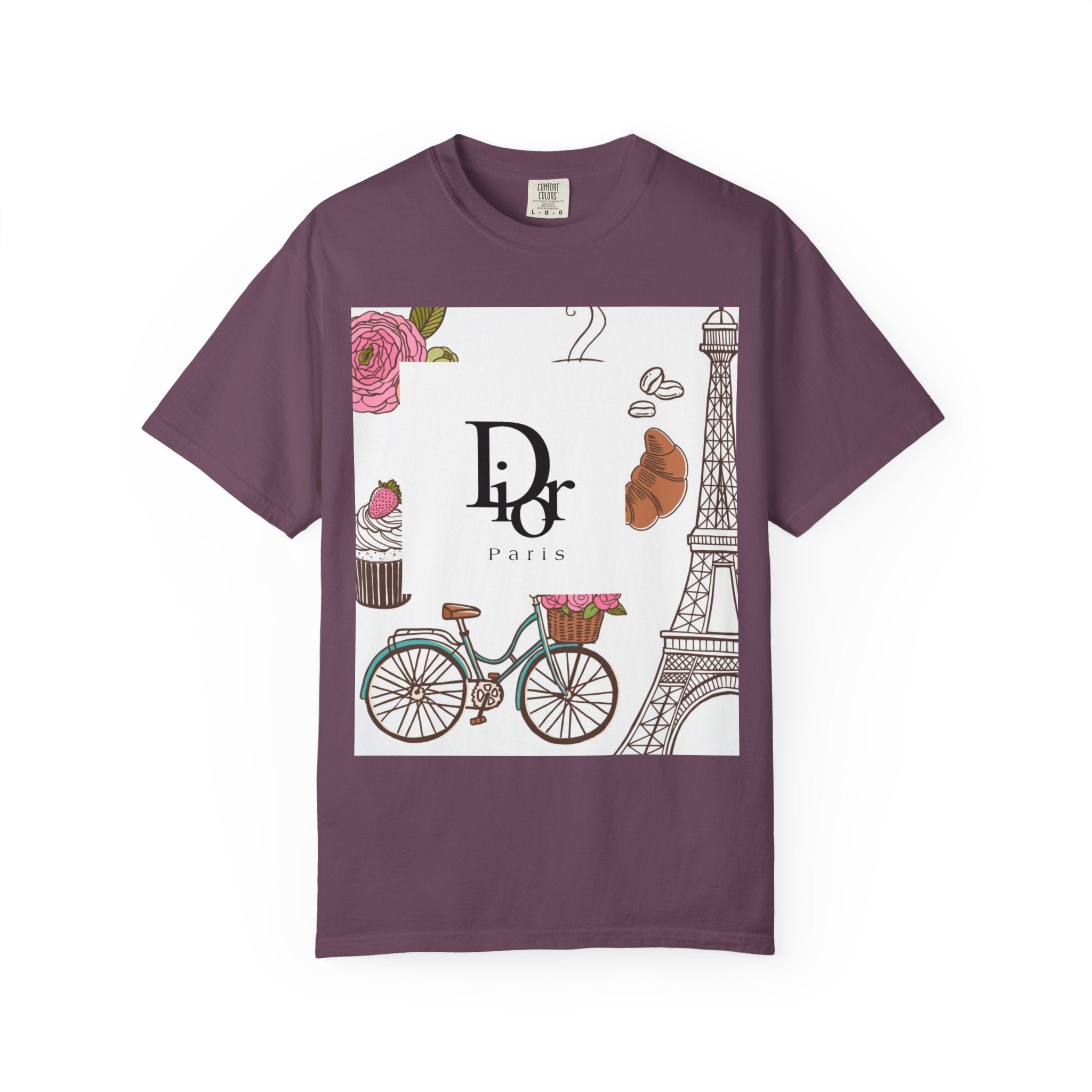 Parisian Chic Garment-Dyed T-Shirt with Bicycle and Eiffel Tower Design, Unisex Tee for Travel Lovers, Perfect Gift for Birthdays, [...]
