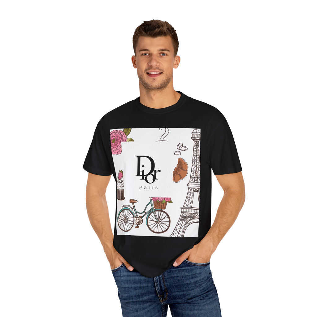 Parisian Chic Garment-Dyed T-Shirt with Bicycle and Eiffel Tower Design, Unisex Tee for Travel Lovers, Perfect Gift for Birthdays, [...]