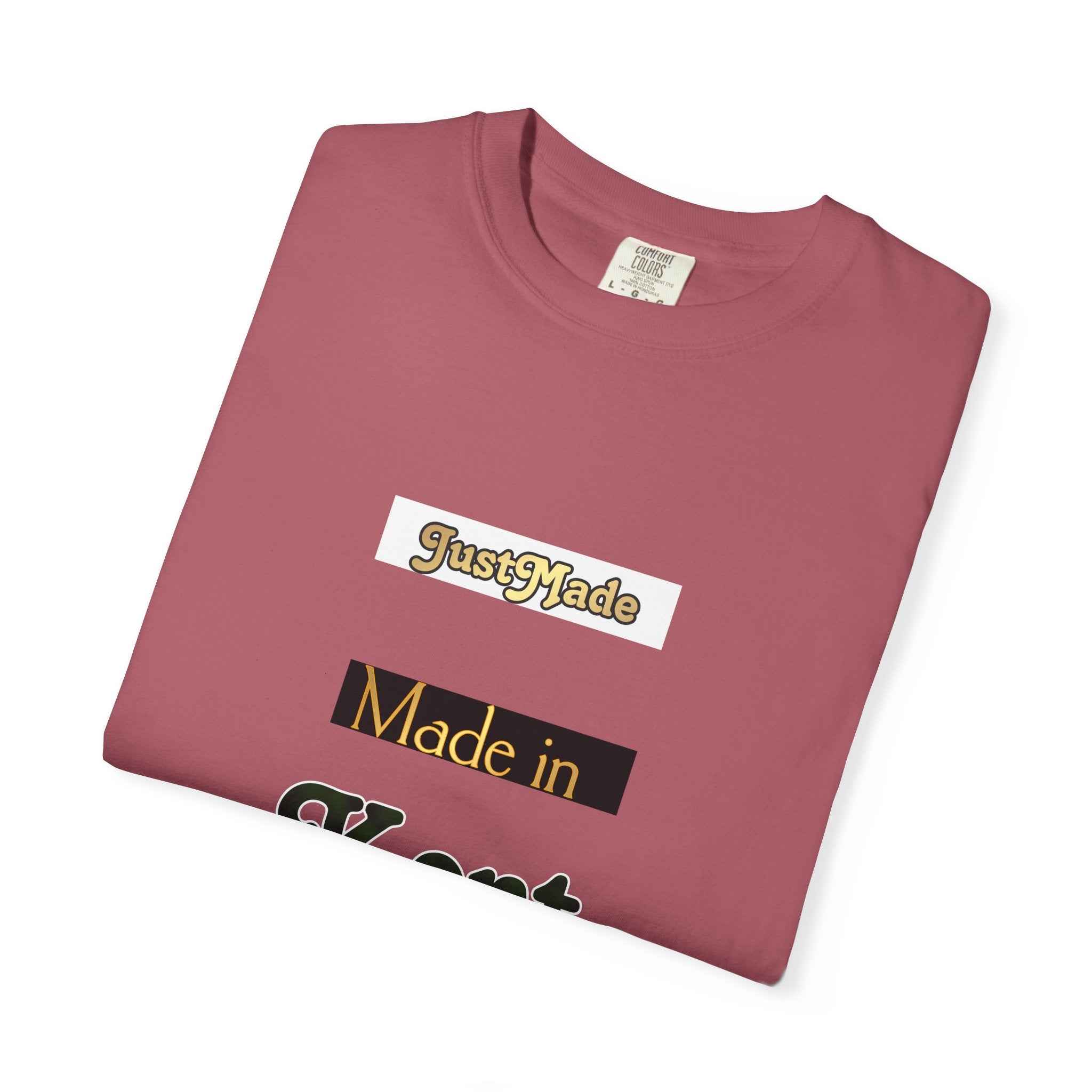 Kent Made Garment-Dyed T-shirt, Unique Gift, Casual Wear, Summer Style, Eco-Friendly Fashion, Handmade in Kent