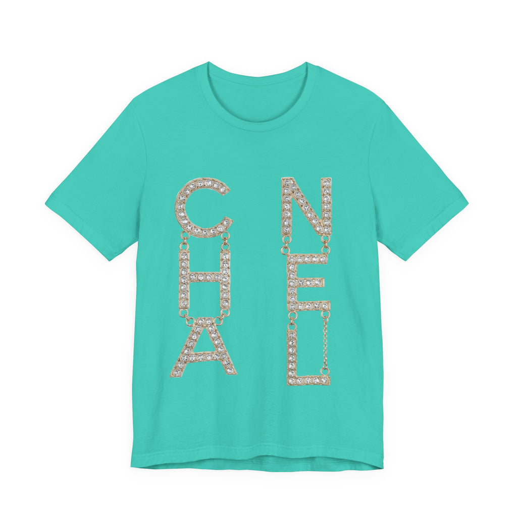 Chic Short Sleeve Tee with Designer-Inspired Text, Trendy Streetwear, Fashion Statement, Gift for Fashion Lovers, Casual Wear, [...]