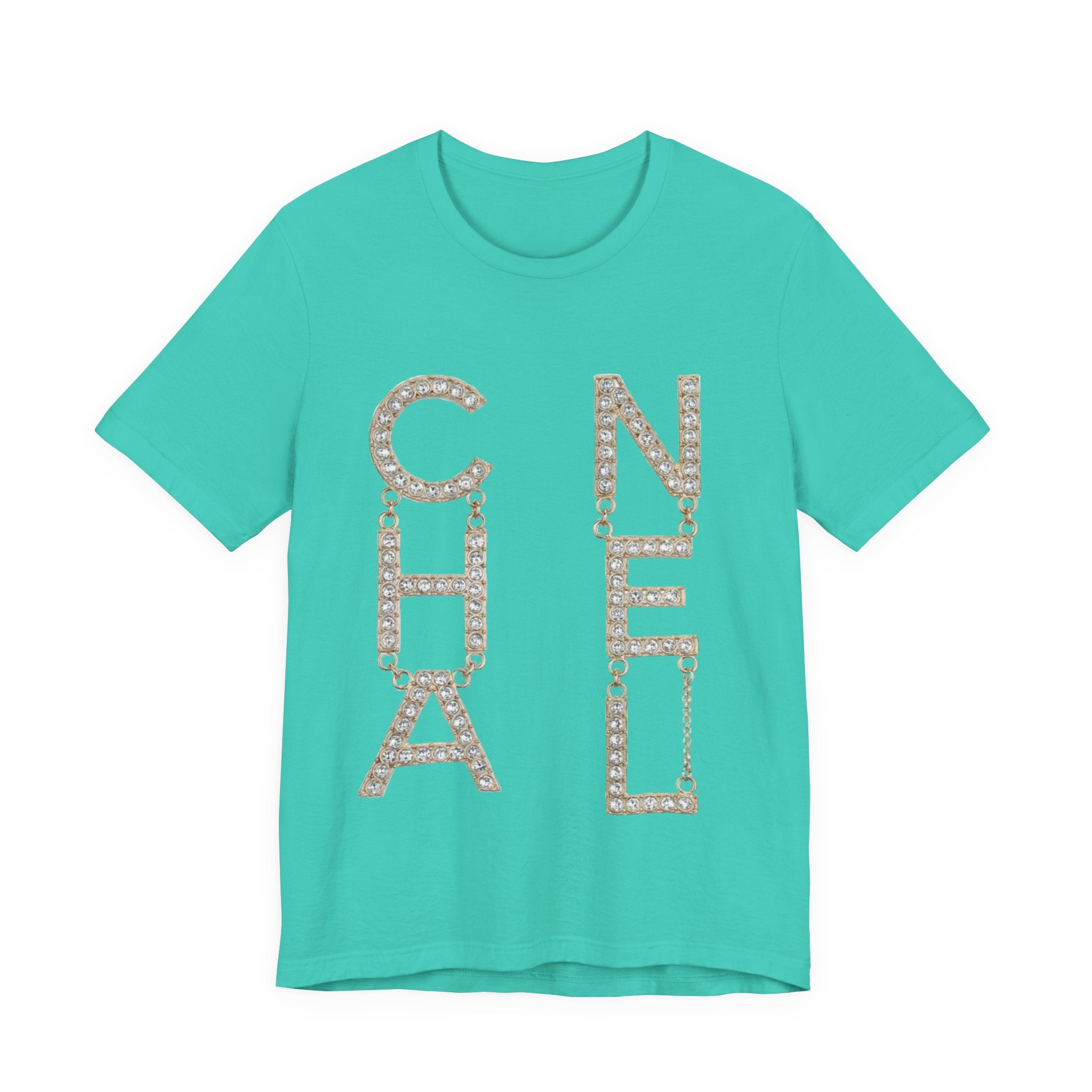 Chic Short Sleeve Tee with Designer-Inspired Text, Trendy Streetwear, Fashion Statement, Gift for Fashion Lovers, Casual Wear, [...]