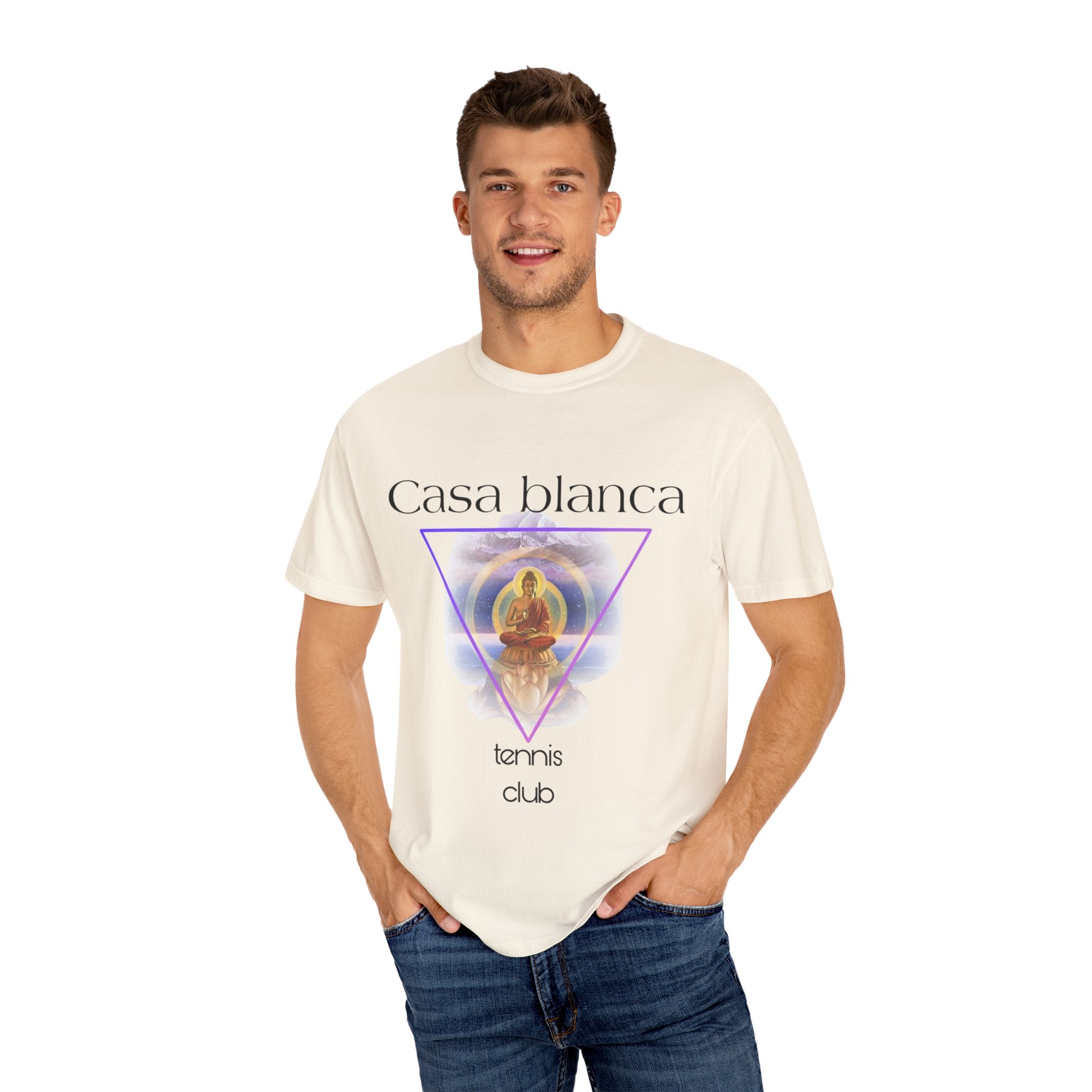 Casa Blanca Tennis Club T-Shirt | Unisex, Garment-Dyed, Casual Wear, Summer Outfit, Tennis Enthusiast Gift, Sporty Style