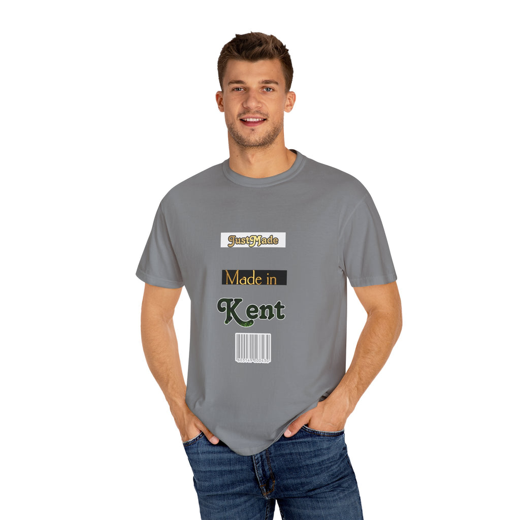 Kent Made Garment-Dyed T-shirt, Unique Gift, Casual Wear, Summer Style, Eco-Friendly Fashion, Handmade in Kent