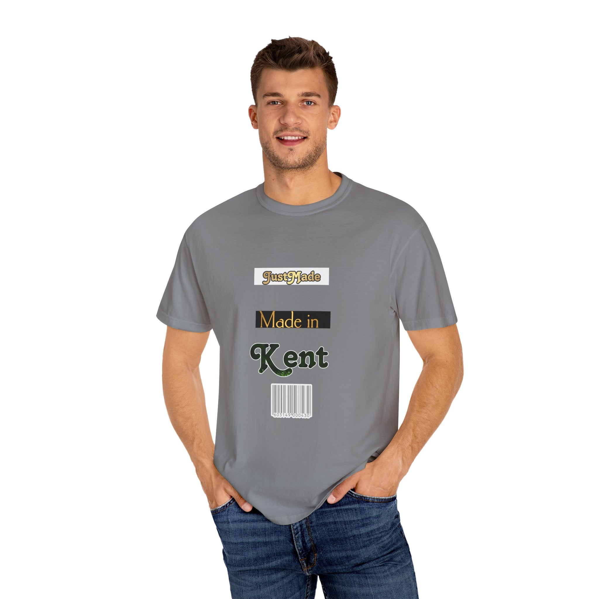 Kent Made Garment-Dyed T-shirt, Unique Gift, Casual Wear, Summer Style, Eco-Friendly Fashion, Handmade in Kent