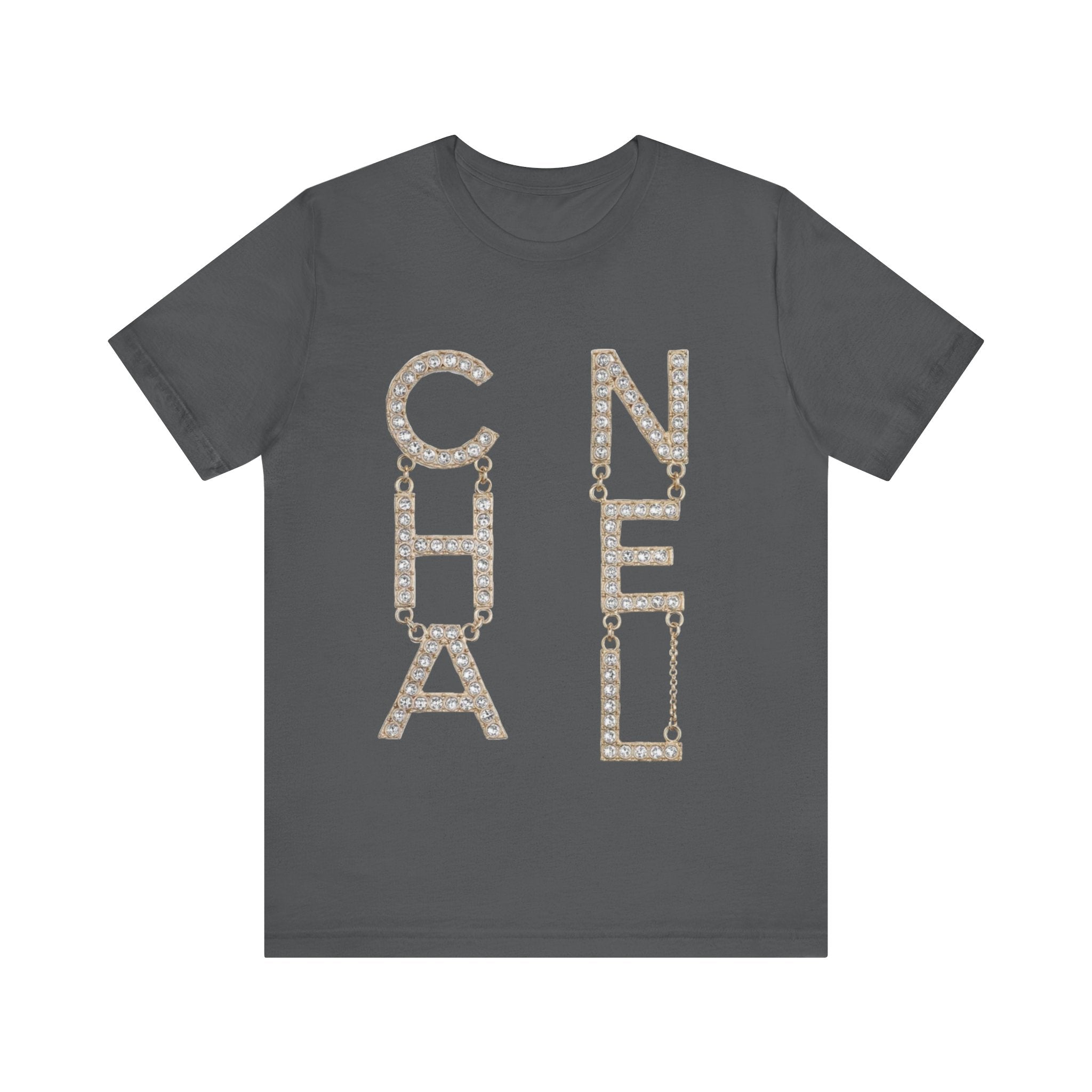 Chic Short Sleeve Tee with Designer-Inspired Text, Trendy Streetwear, Fashion Statement, Gift for Fashion Lovers, Casual Wear, [...]