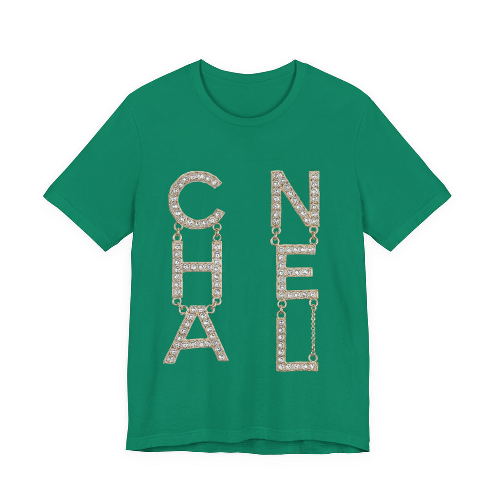 Chic Short Sleeve Tee with Designer-Inspired Text, Trendy Streetwear, Fashion Statement, Gift for Fashion Lovers, Casual Wear, [...]