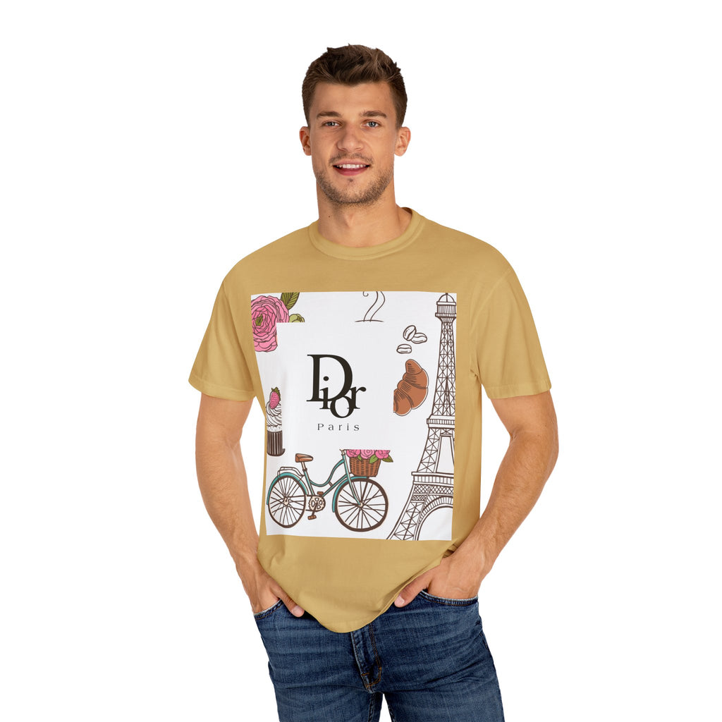 Parisian Chic Garment-Dyed T-Shirt with Bicycle and Eiffel Tower Design, Unisex Tee for Travel Lovers, Perfect Gift for Birthdays, [...]