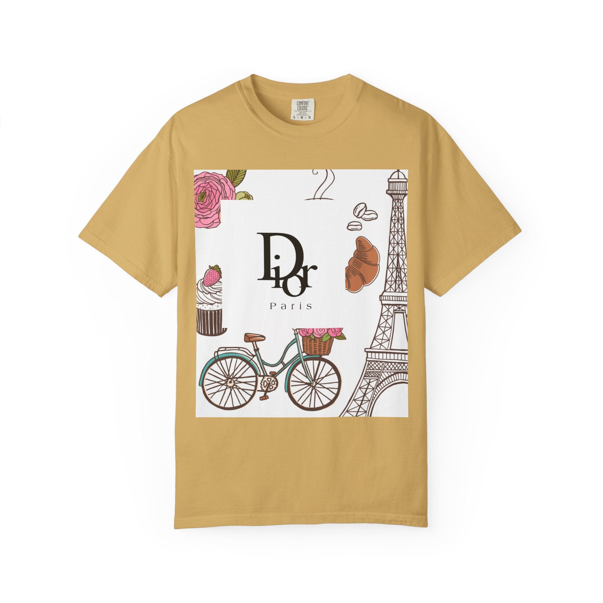 Parisian Chic Garment-Dyed T-Shirt with Bicycle and Eiffel Tower Design, Unisex Tee for Travel Lovers, Perfect Gift for Birthdays, [...]