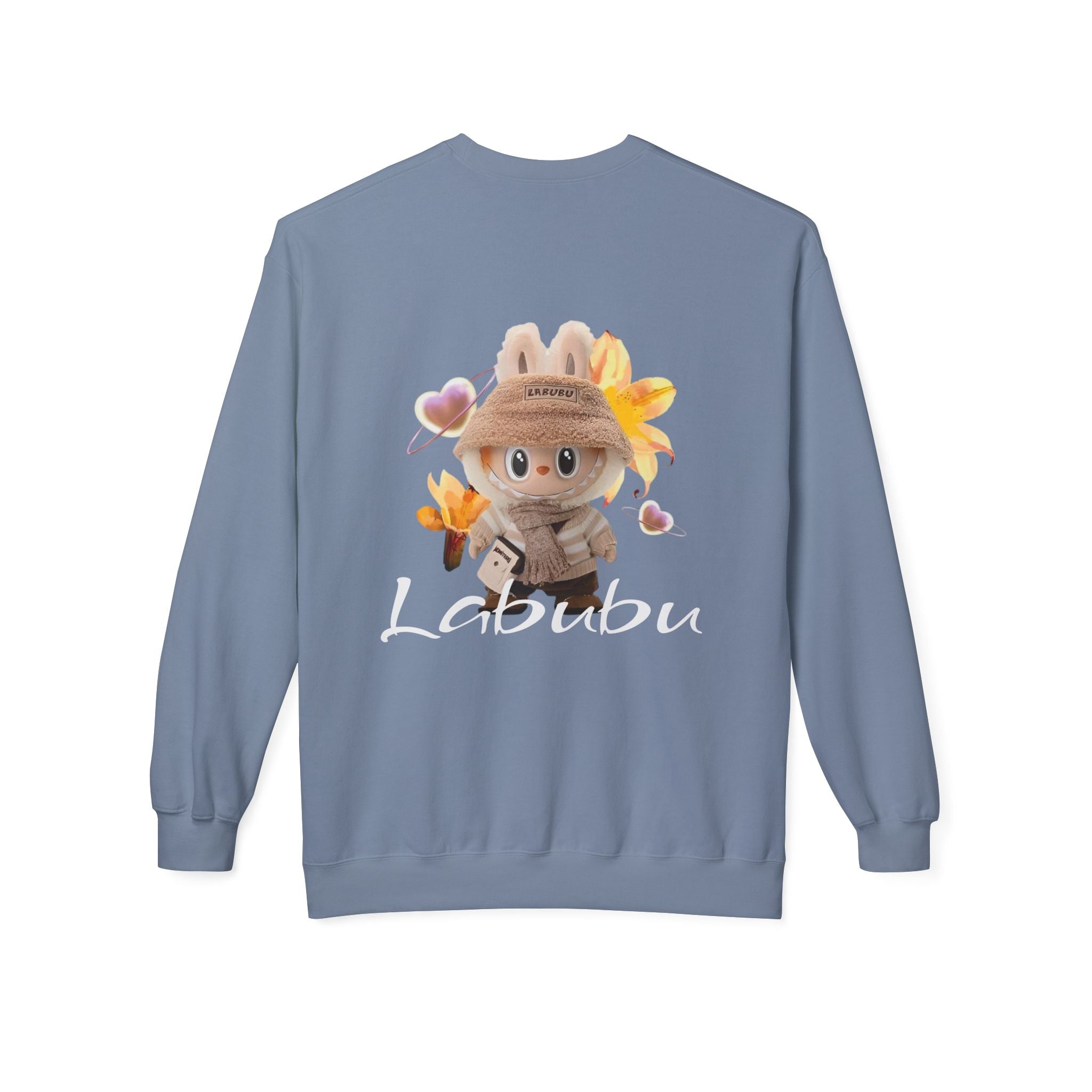 Cute Character Fleece Crewneck Sweatshirt, Spring Sweatshirt, Cute Animal Apparel, Bunny Gift, Cozy Unisex Sweatshirt
