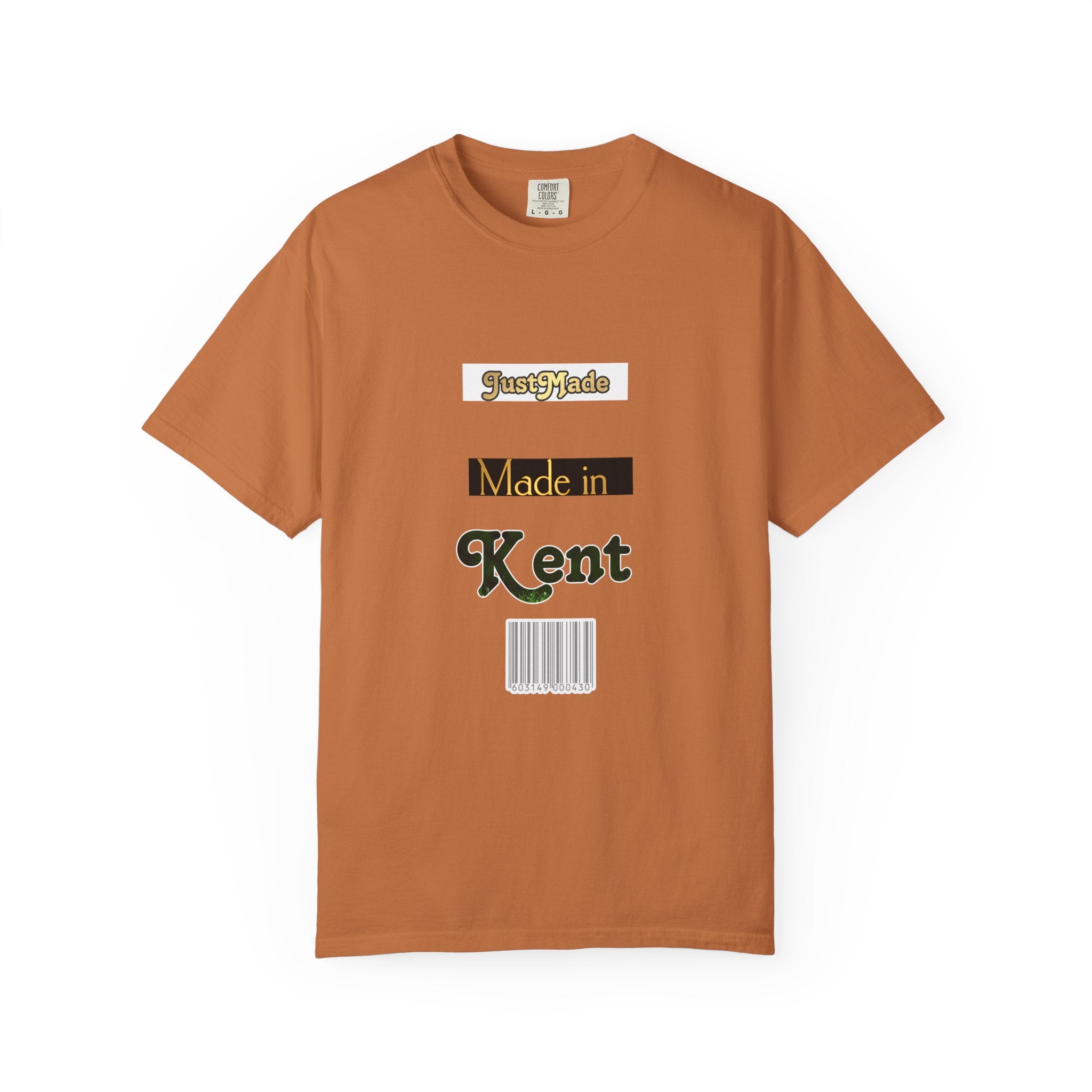 Kent Made Garment-Dyed T-shirt, Unique Gift, Casual Wear, Summer Style, Eco-Friendly Fashion, Handmade in Kent
