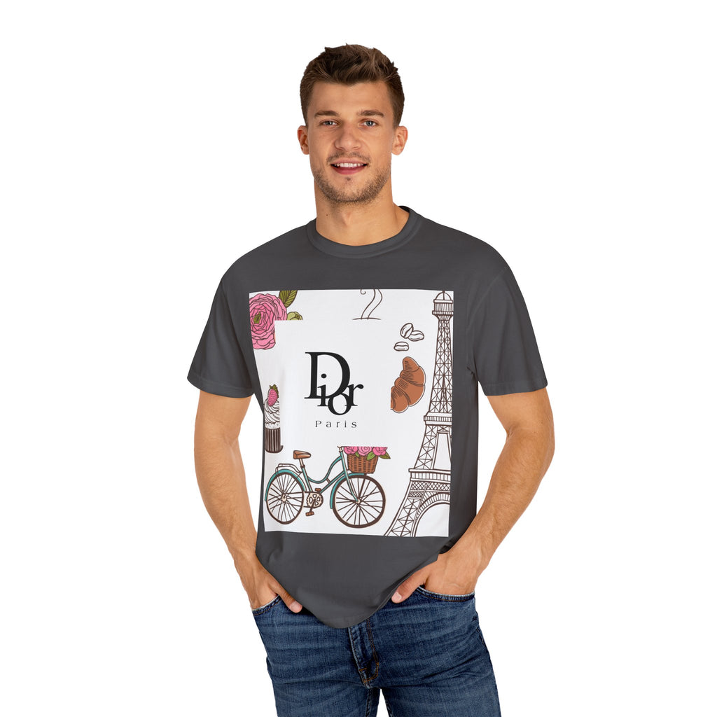 Parisian Chic Garment-Dyed T-Shirt with Bicycle and Eiffel Tower Design, Unisex Tee for Travel Lovers, Perfect Gift for Birthdays, [...]