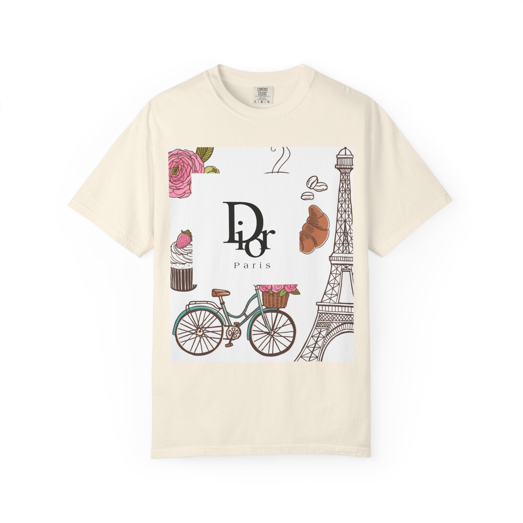 Parisian Chic Garment-Dyed T-Shirt with Bicycle and Eiffel Tower Design, Unisex Tee for Travel Lovers, Perfect Gift for Birthdays, [...]
