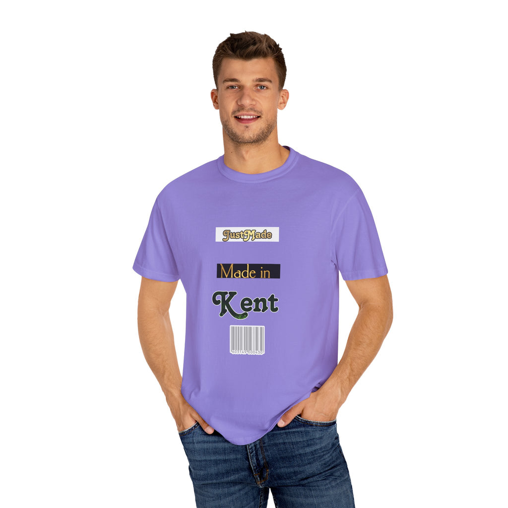 Kent Made Garment-Dyed T-shirt, Unique Gift, Casual Wear, Summer Style, Eco-Friendly Fashion, Handmade in Kent