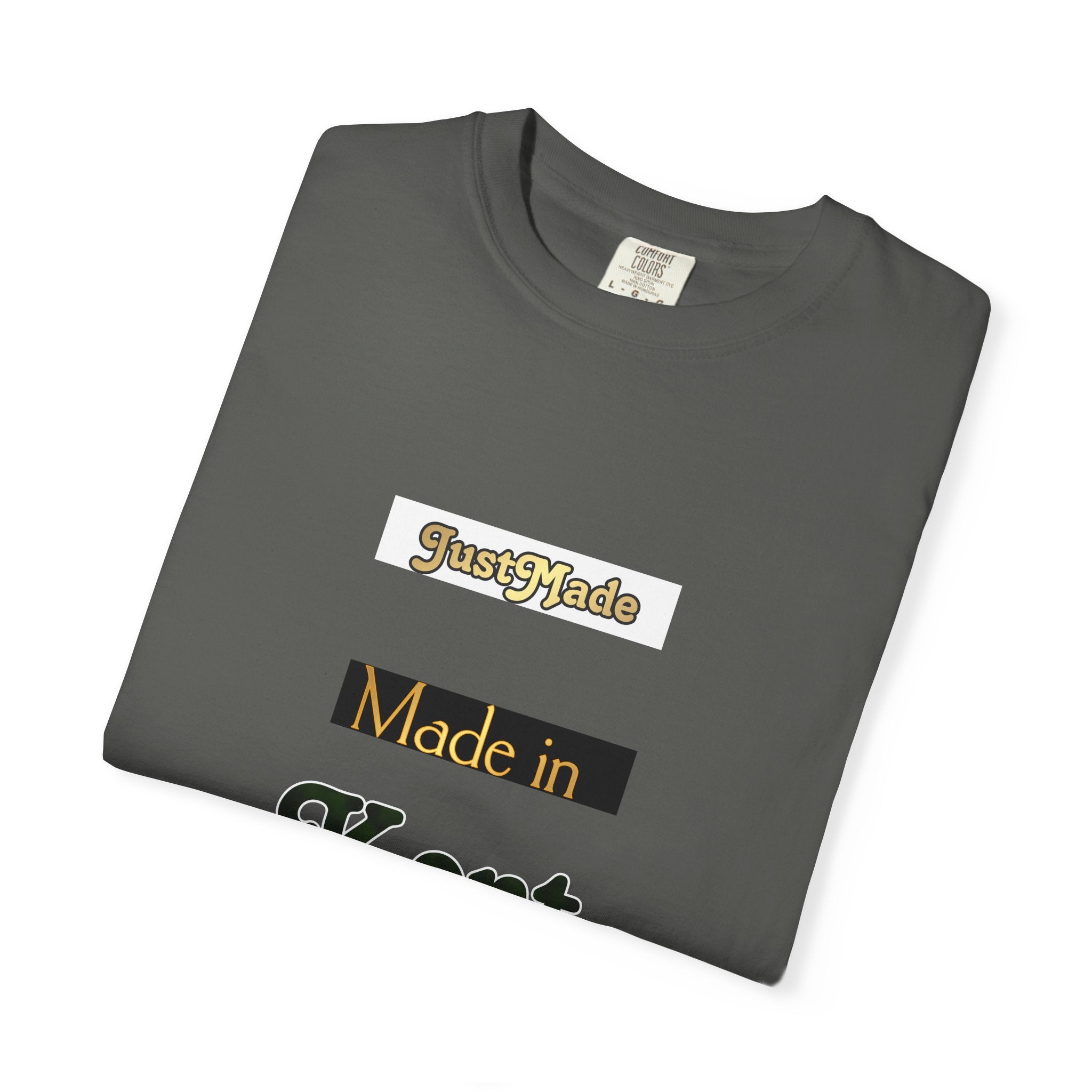Kent Made Garment-Dyed T-shirt, Unique Gift, Casual Wear, Summer Style, Eco-Friendly Fashion, Handmade in Kent
