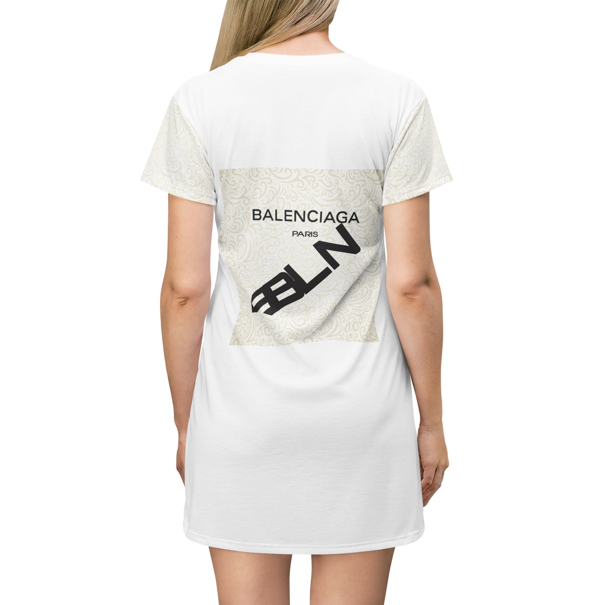 Chic Graphic T-Shirt Dress, Trendy Casual Wear, Fashionable Summer Dress, Street Style Outfit, Statement Apparel