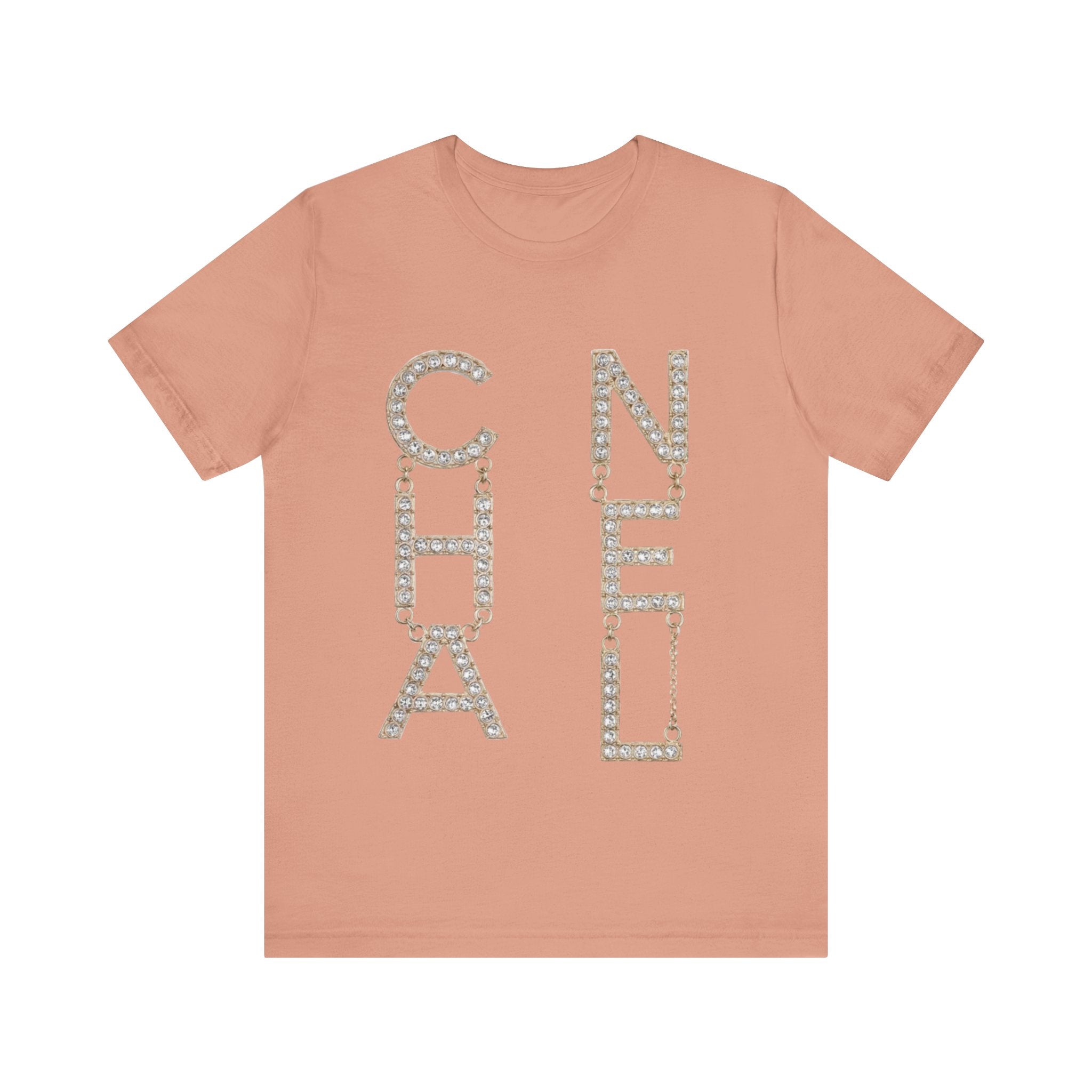 Chic Short Sleeve Tee with Designer-Inspired Text, Trendy Streetwear, Fashion Statement, Gift for Fashion Lovers, Casual Wear, [...]