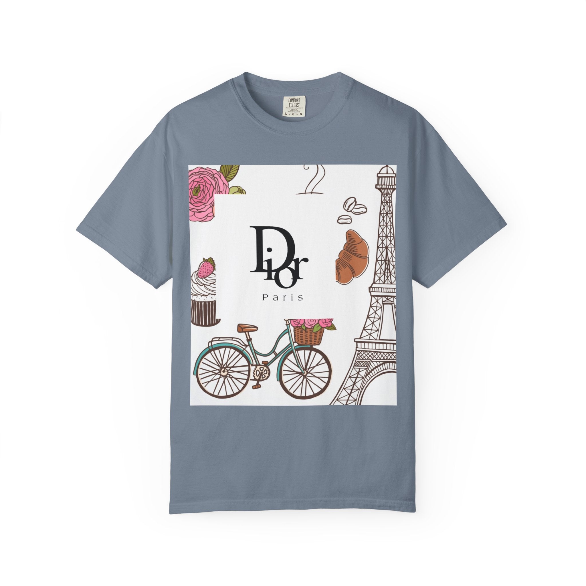 Parisian Chic Garment-Dyed T-Shirt with Bicycle and Eiffel Tower Design, Unisex Tee for Travel Lovers, Perfect Gift for Birthdays, [...]