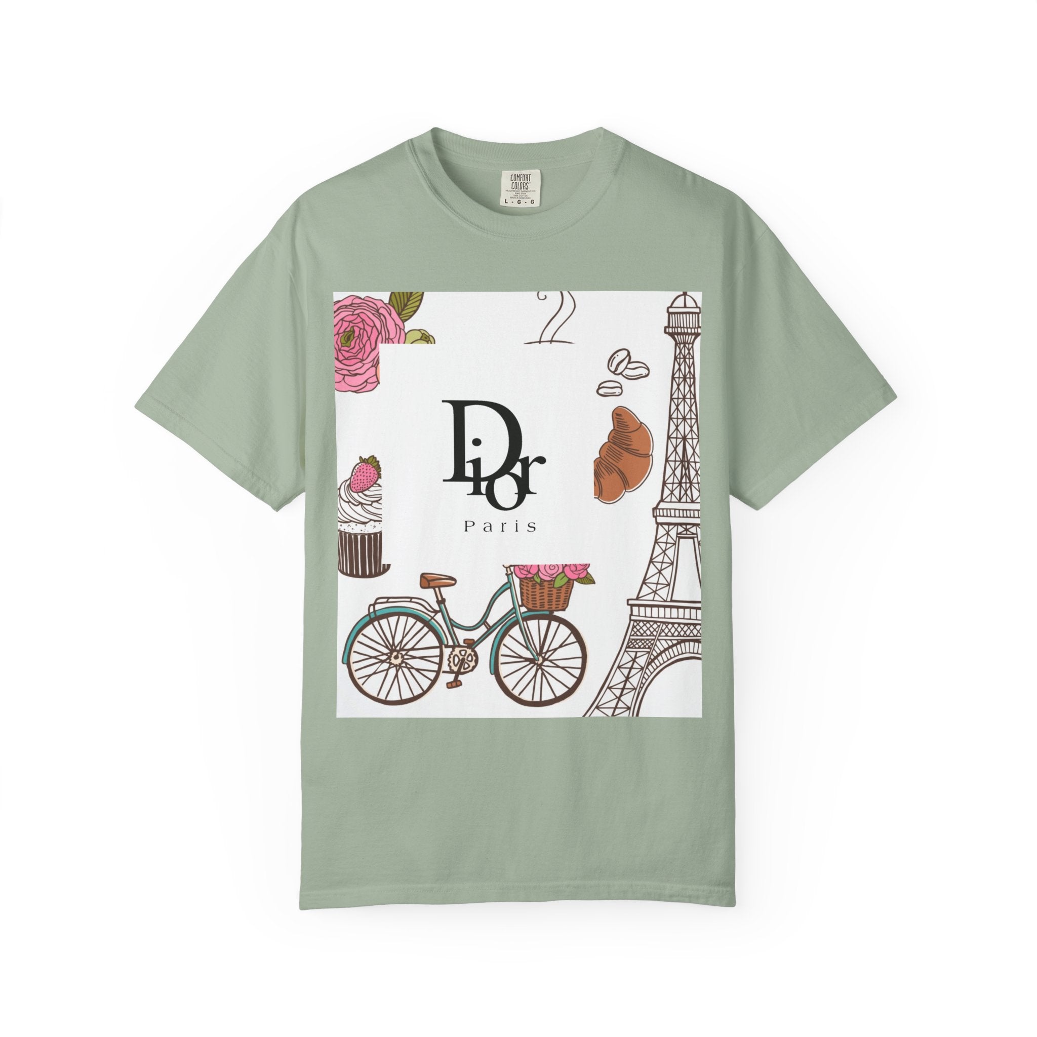 Parisian Chic Garment-Dyed T-Shirt with Bicycle and Eiffel Tower Design, Unisex Tee for Travel Lovers, Perfect Gift for Birthdays, [...]