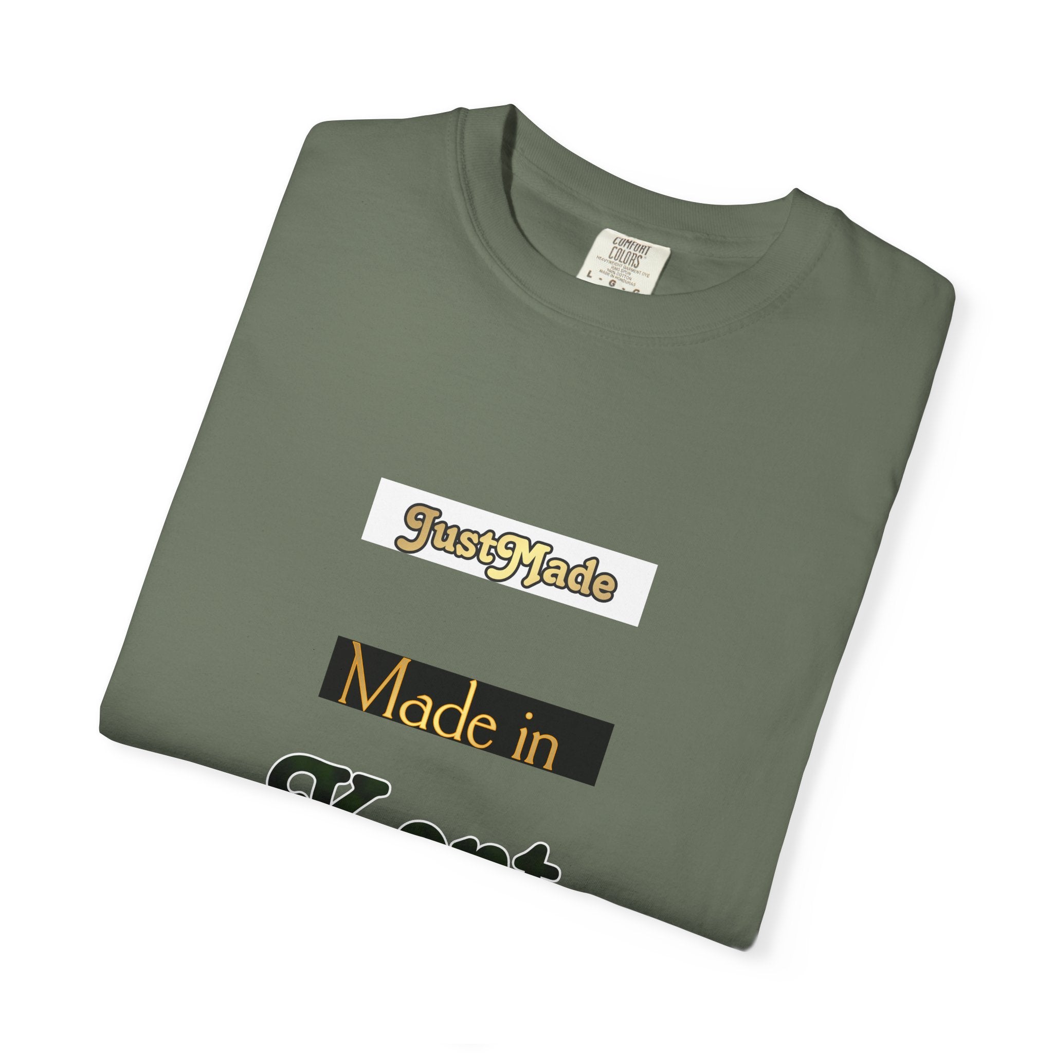Kent Made Garment-Dyed T-shirt, Unique Gift, Casual Wear, Summer Style, Eco-Friendly Fashion, Handmade in Kent