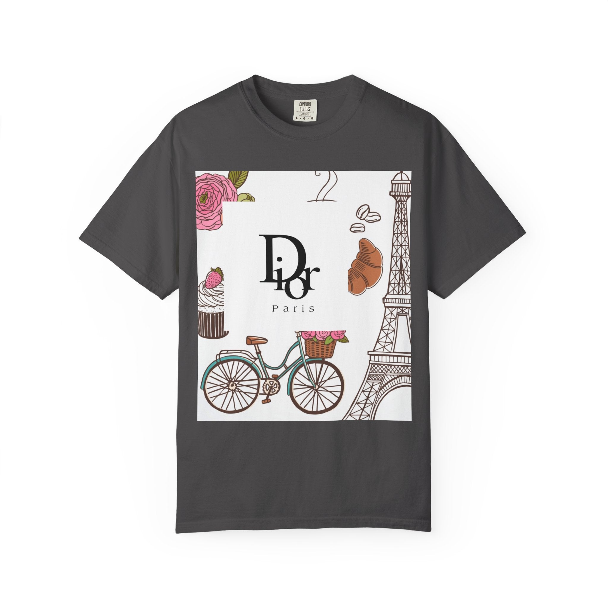 Parisian Chic Garment-Dyed T-Shirt with Bicycle and Eiffel Tower Design, Unisex Tee for Travel Lovers, Perfect Gift for Birthdays, [...]