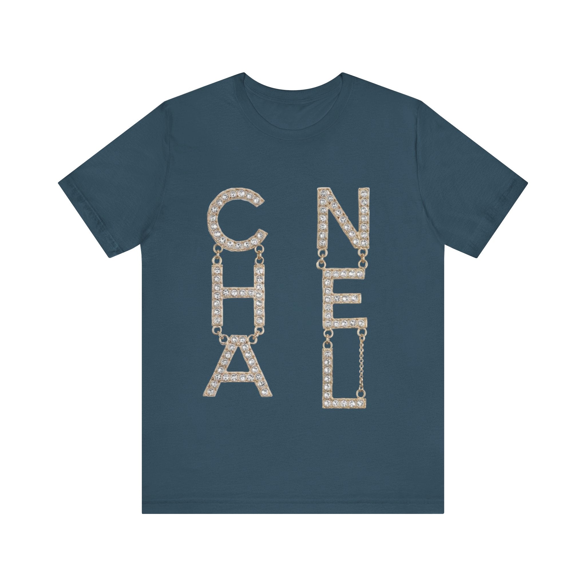 Chic Short Sleeve Tee with Designer-Inspired Text, Trendy Streetwear, Fashion Statement, Gift for Fashion Lovers, Casual Wear, [...]