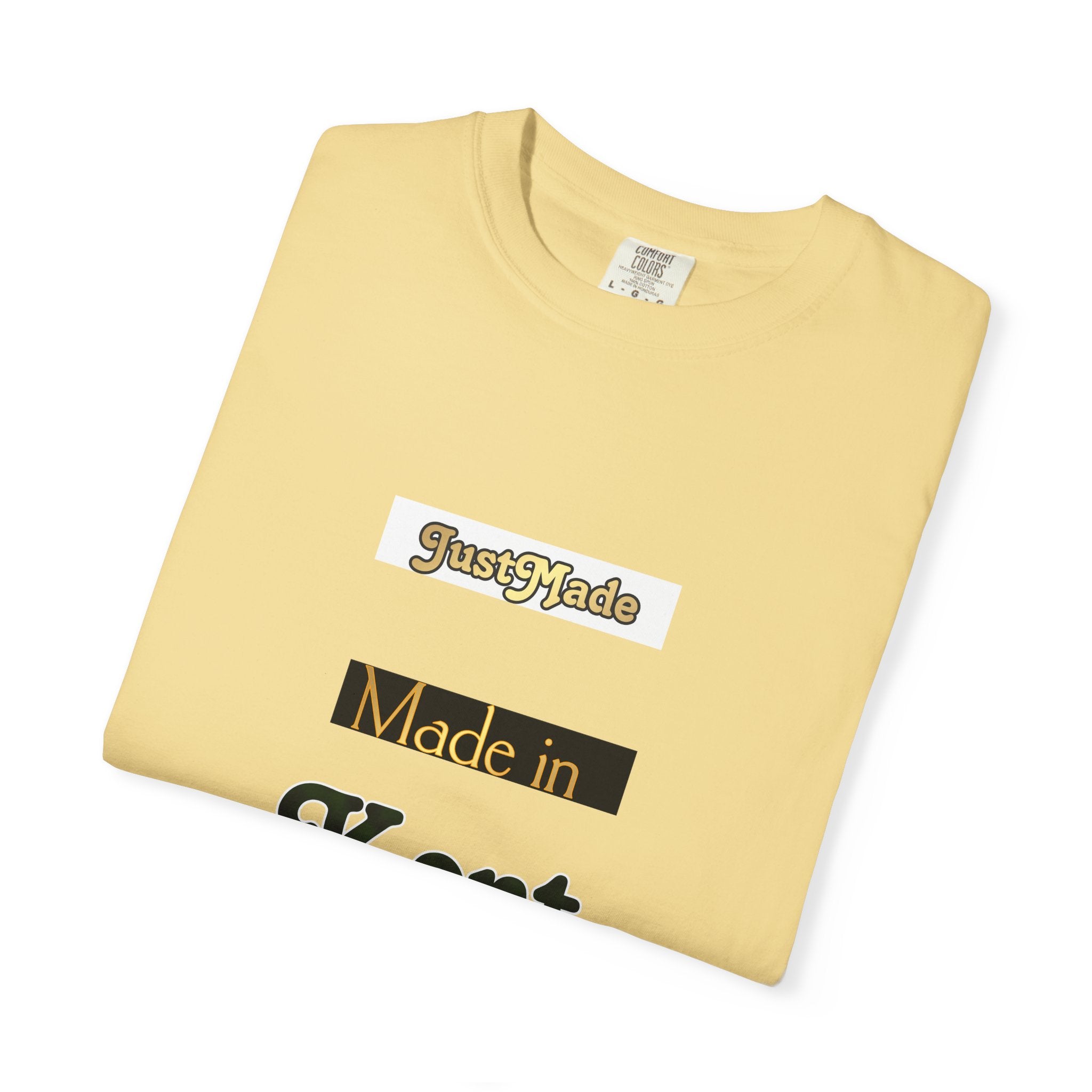 Kent Made Garment-Dyed T-shirt, Unique Gift, Casual Wear, Summer Style, Eco-Friendly Fashion, Handmade in Kent