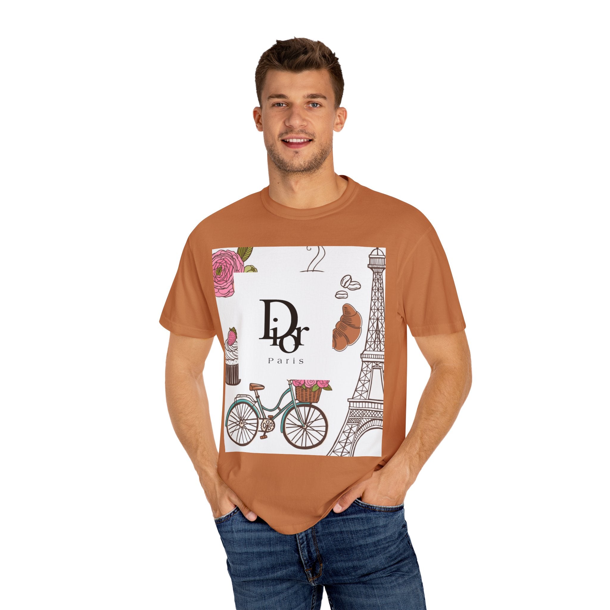 Parisian Chic Garment-Dyed T-Shirt with Bicycle and Eiffel Tower Design, Unisex Tee for Travel Lovers, Perfect Gift for Birthdays, [...]