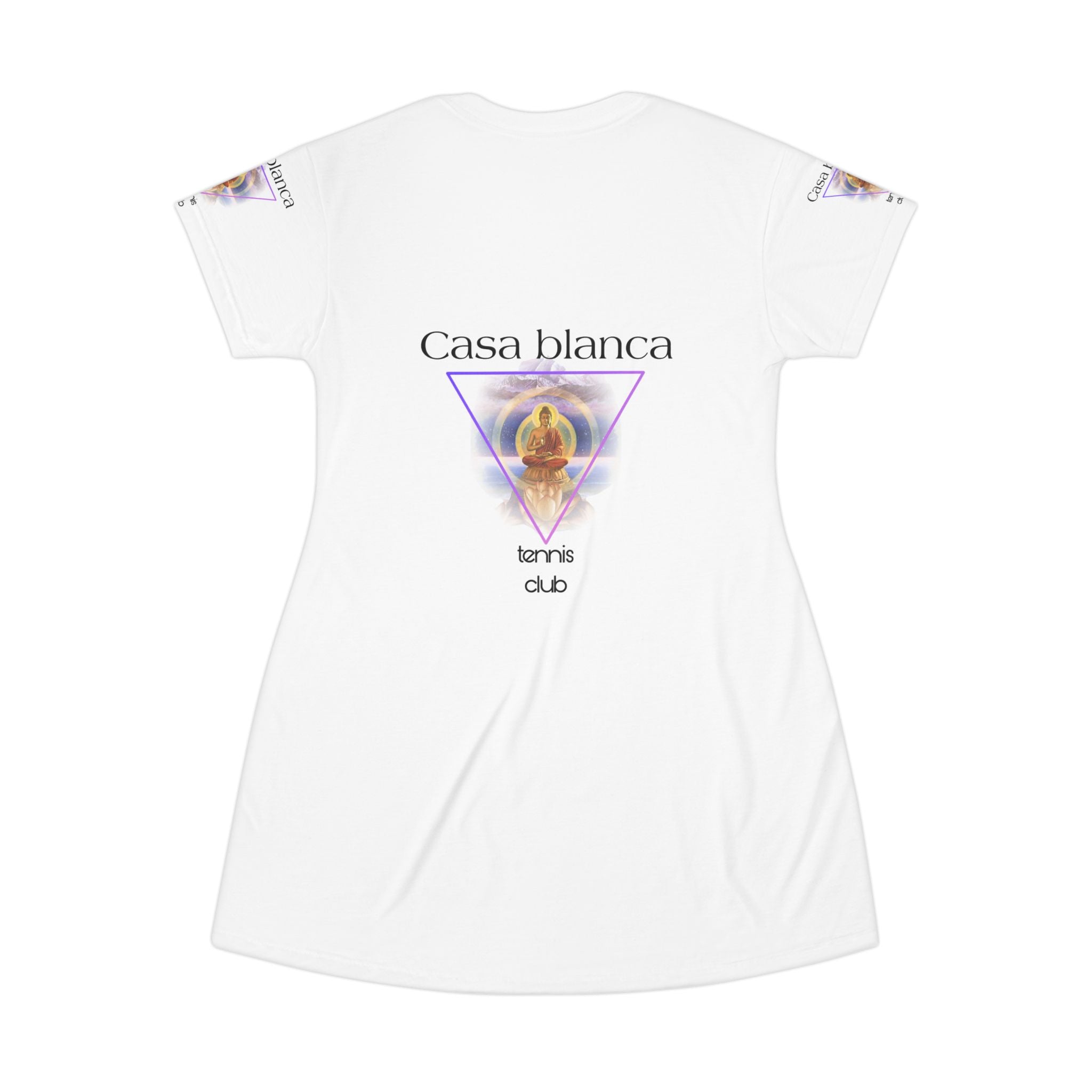 Stylish Casa Blanca T-Shirt Dress, Casual Summer Dress, Bohemian Vibes, Perfect for Parties, Tennis Lovers, Fashion-forward Outfit
