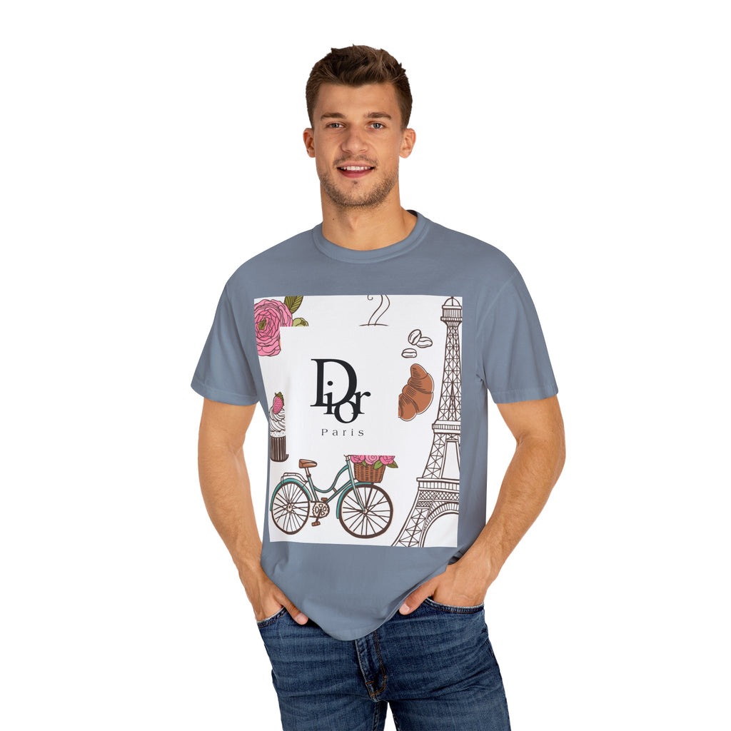 Parisian Chic Garment-Dyed T-Shirt with Bicycle and Eiffel Tower Design, Unisex Tee for Travel Lovers, Perfect Gift for Birthdays, [...]