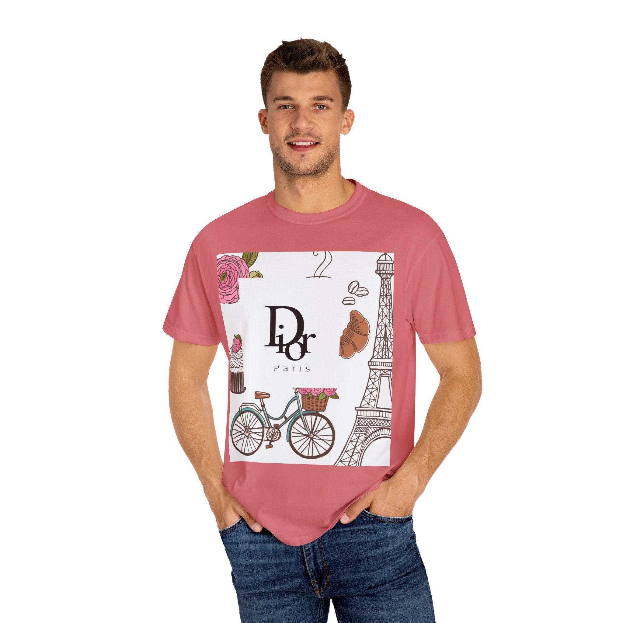 Parisian Chic Garment-Dyed T-Shirt with Bicycle and Eiffel Tower Design, Unisex Tee for Travel Lovers, Perfect Gift for Birthdays, [...]