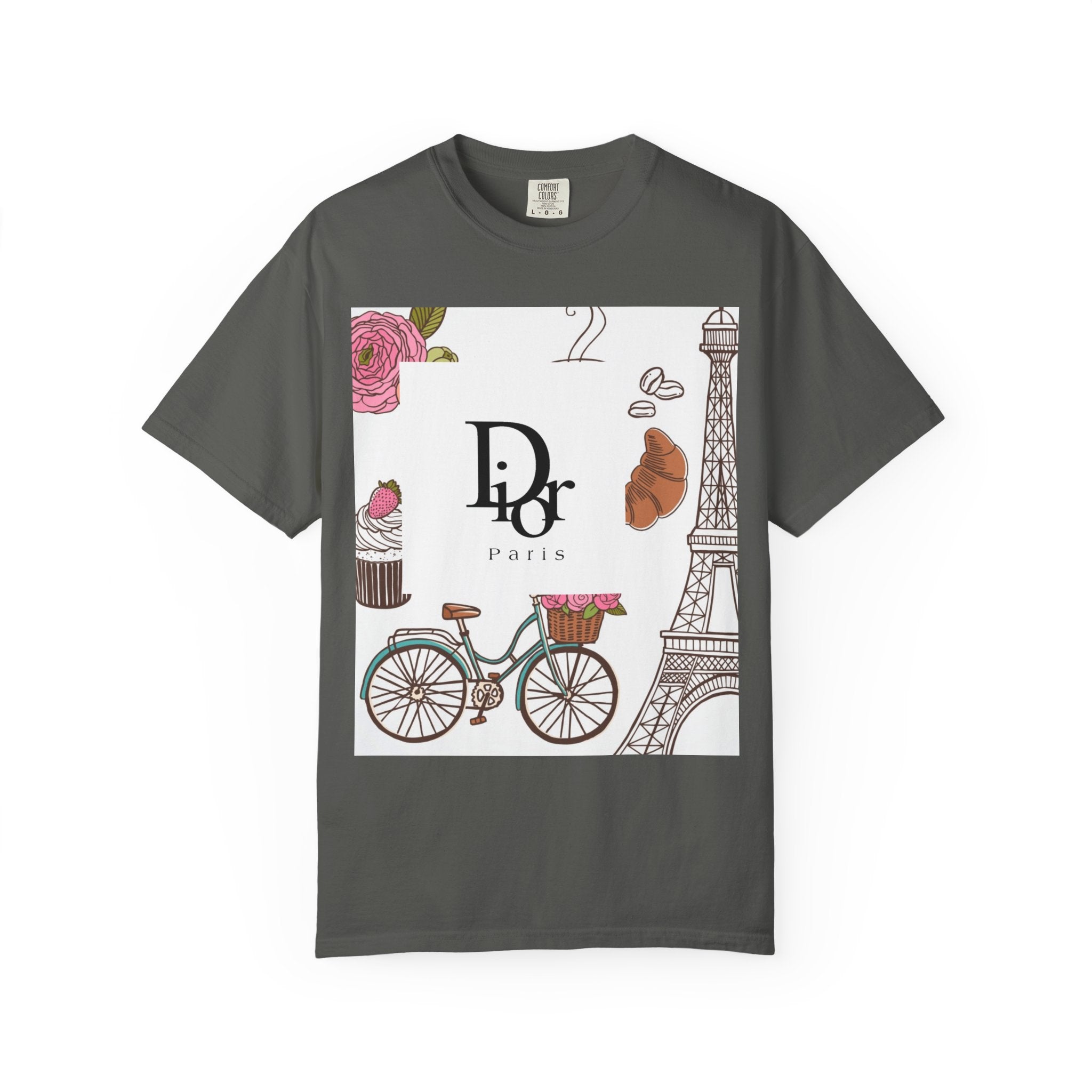 Parisian Chic Garment-Dyed T-Shirt with Bicycle and Eiffel Tower Design, Unisex Tee for Travel Lovers, Perfect Gift for Birthdays, [...]