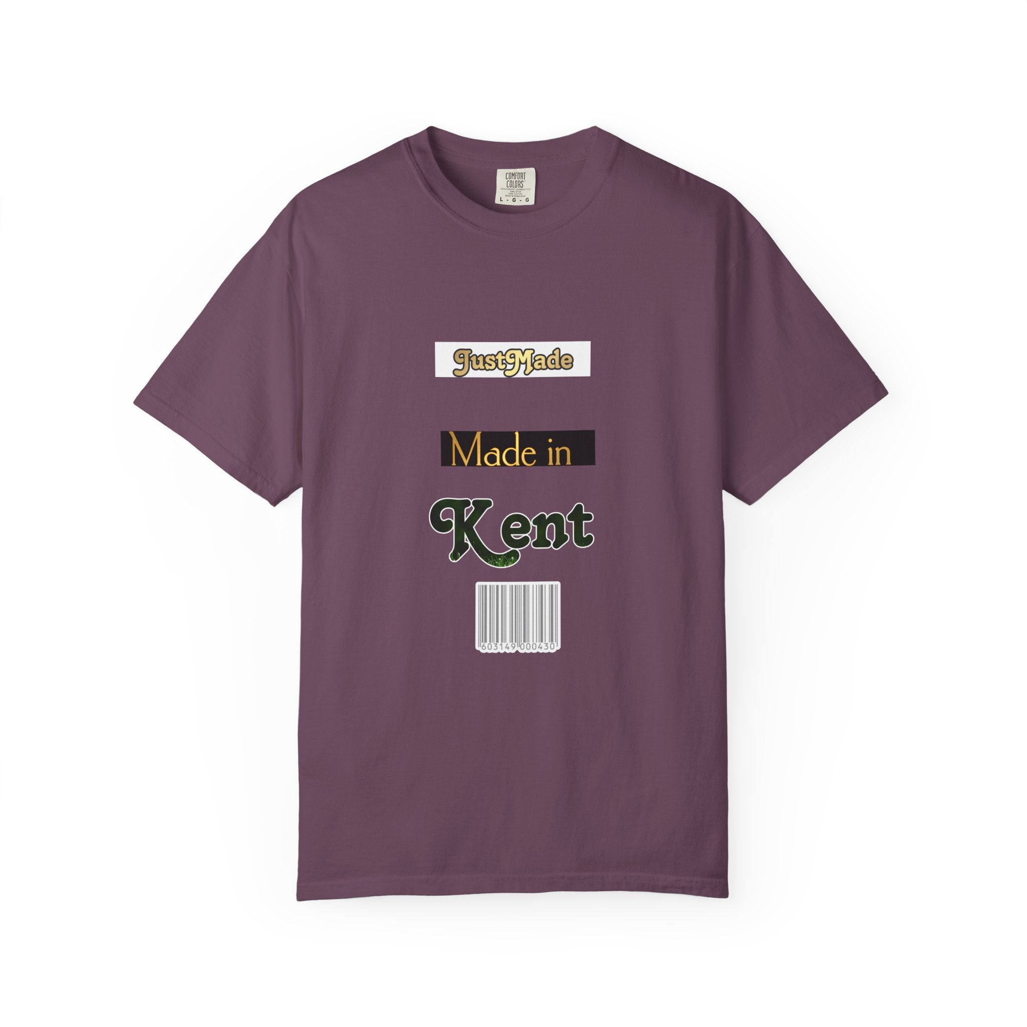 Kent Made Garment-Dyed T-shirt, Unique Gift, Casual Wear, Summer Style, Eco-Friendly Fashion, Handmade in Kent