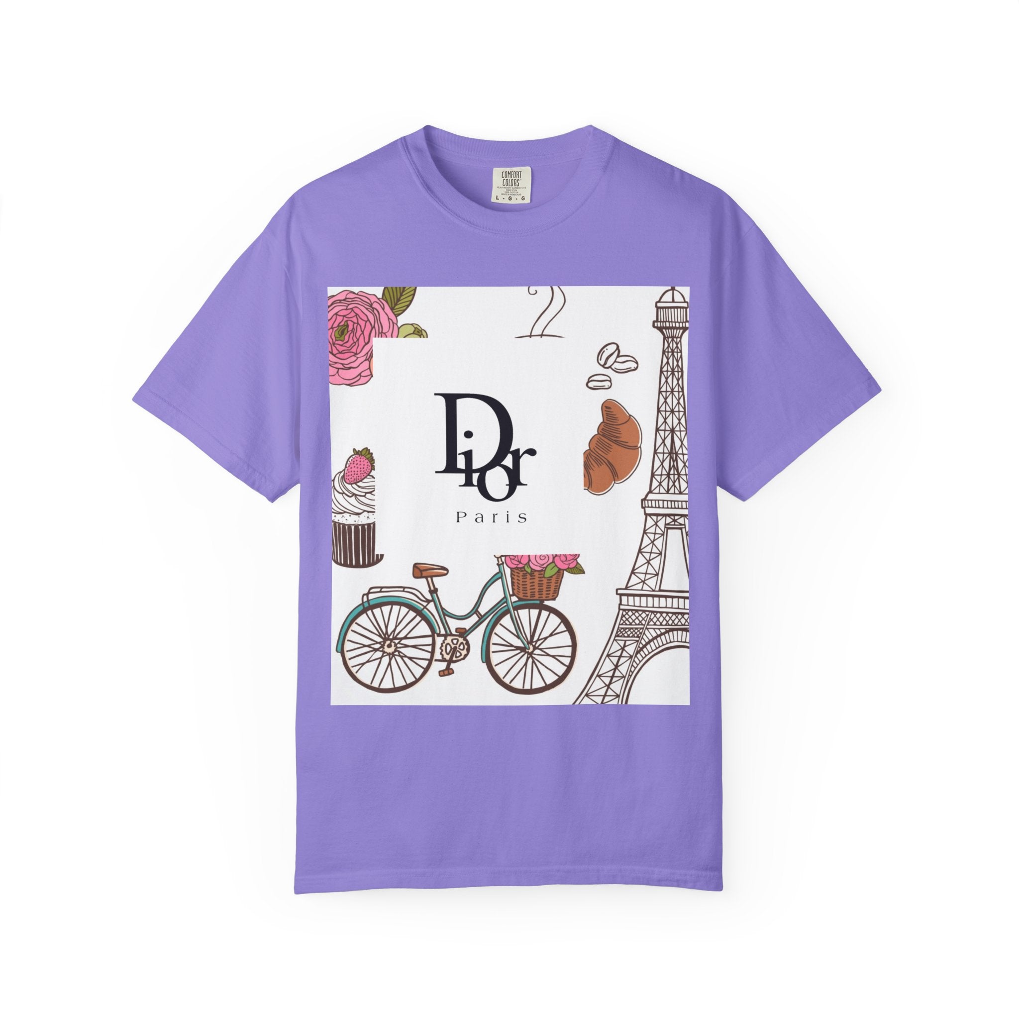 Parisian Chic Garment-Dyed T-Shirt with Bicycle and Eiffel Tower Design, Unisex Tee for Travel Lovers, Perfect Gift for Birthdays, [...]