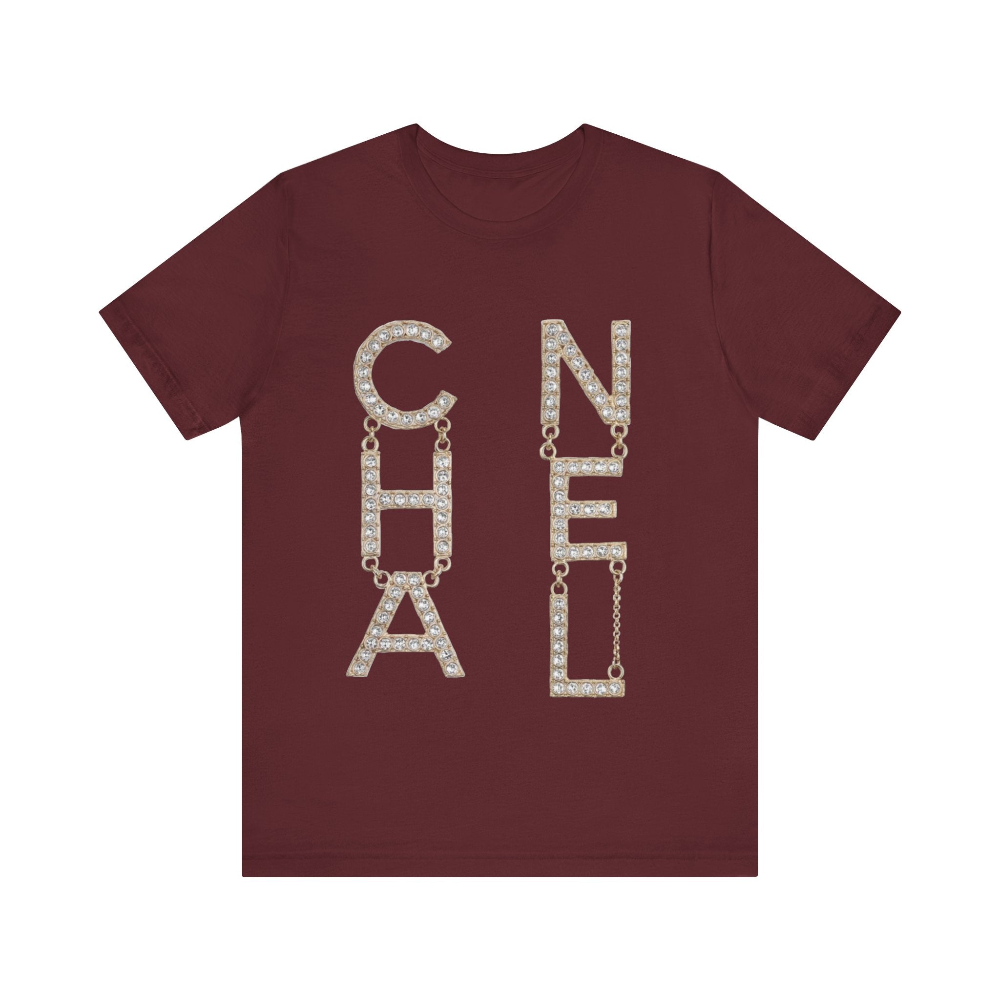 Chic Short Sleeve Tee with Designer-Inspired Text, Trendy Streetwear, Fashion Statement, Gift for Fashion Lovers, Casual Wear, [...]