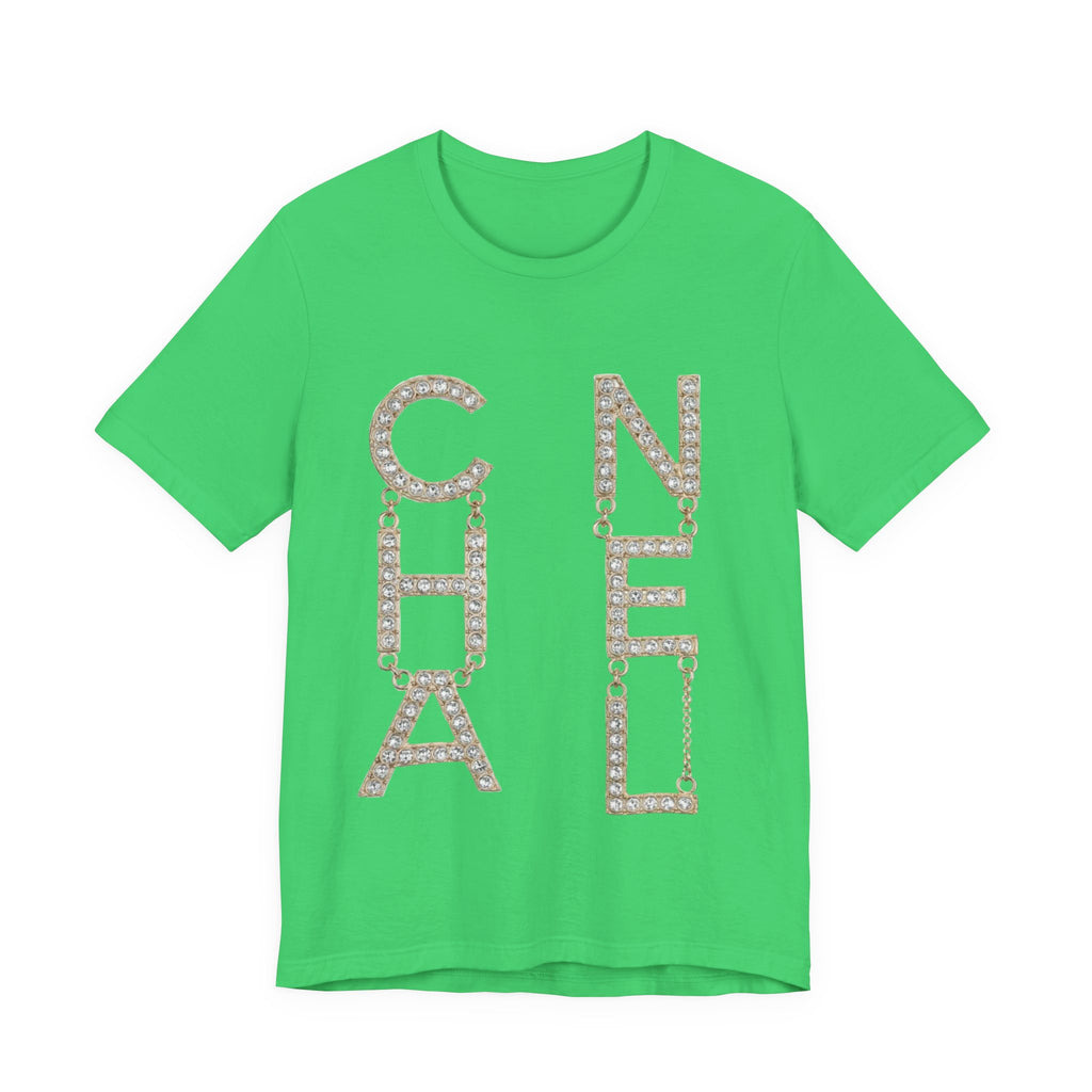 Chic Short Sleeve Tee with Designer-Inspired Text, Trendy Streetwear, Fashion Statement, Gift for Fashion Lovers, Casual Wear, [...]