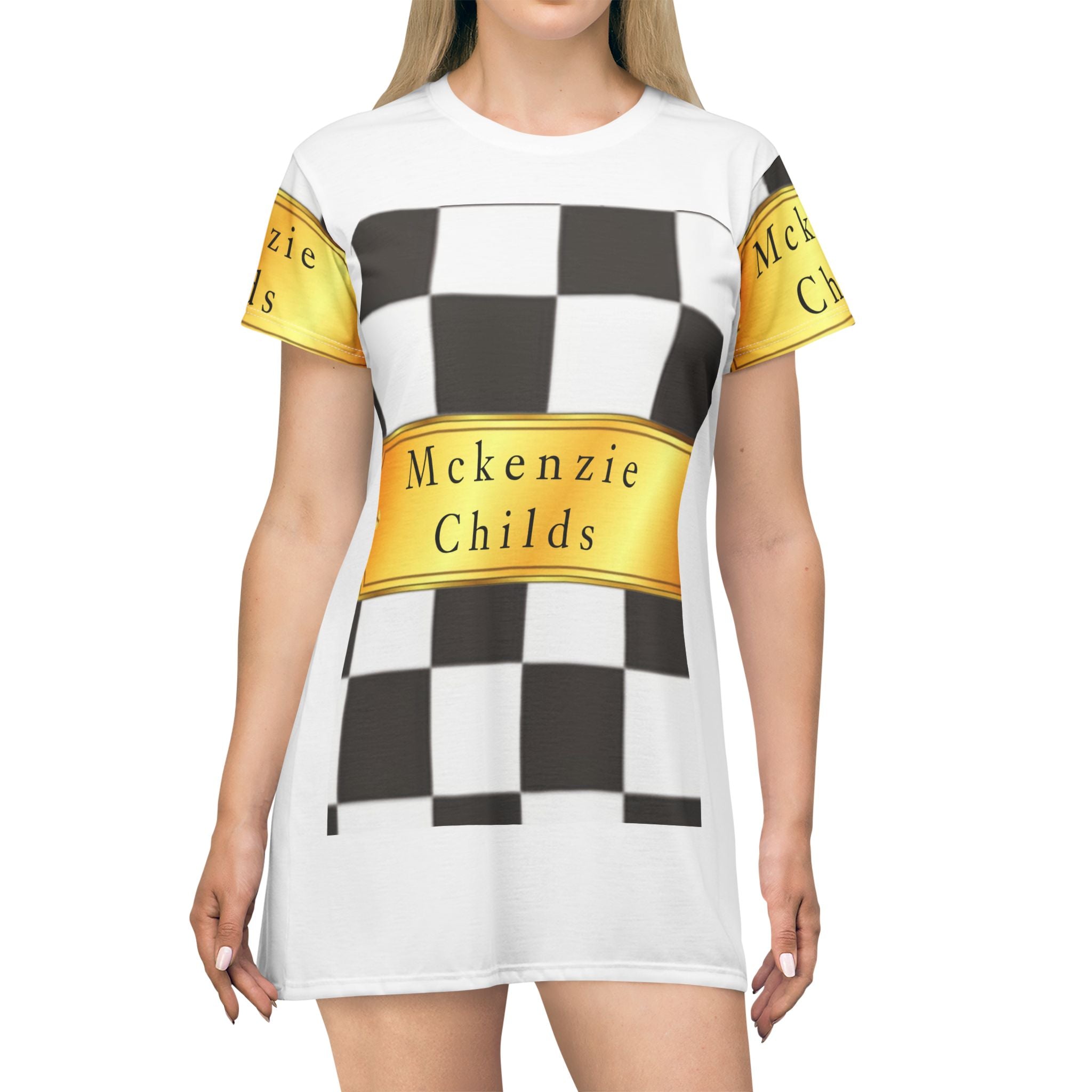 Chic Checkerboard T-Shirt Dress for Stylish Comfort, Casual Wear, Summer Fashion, Everyday Outfits, Unique Gift Idea