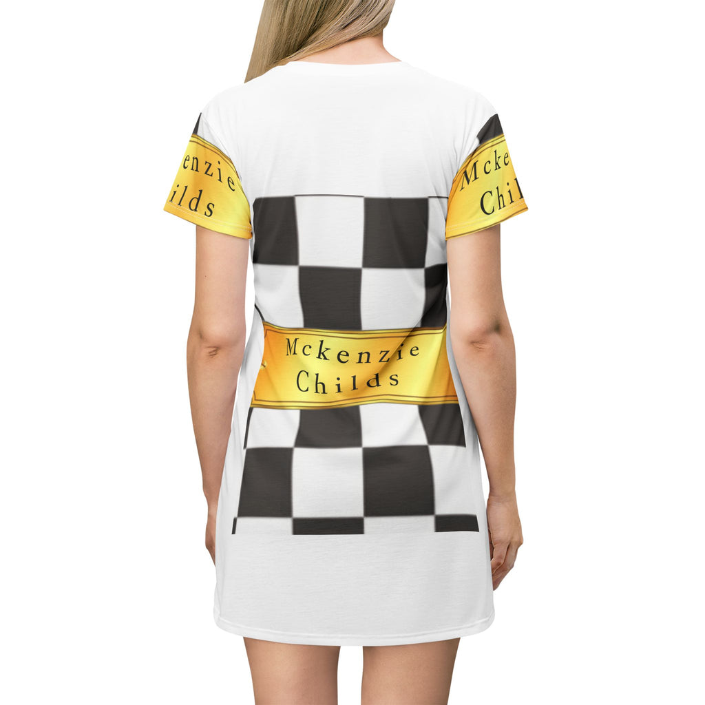 Chic Checkerboard T-Shirt Dress for Stylish Comfort, Casual Wear, Summer Fashion, Everyday Outfits, Unique Gift Idea