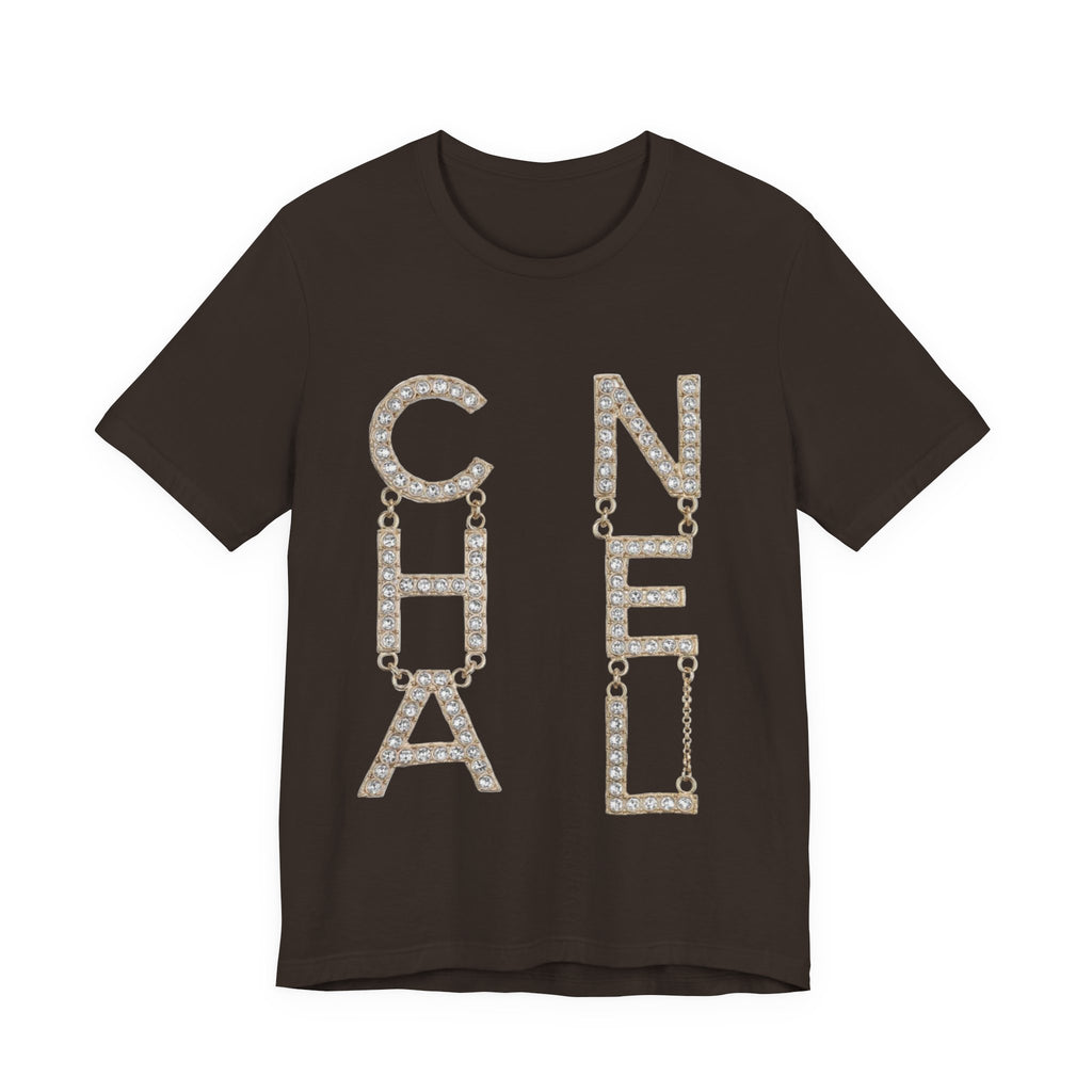 Chic Short Sleeve Tee with Designer-Inspired Text, Trendy Streetwear, Fashion Statement, Gift for Fashion Lovers, Casual Wear, [...]