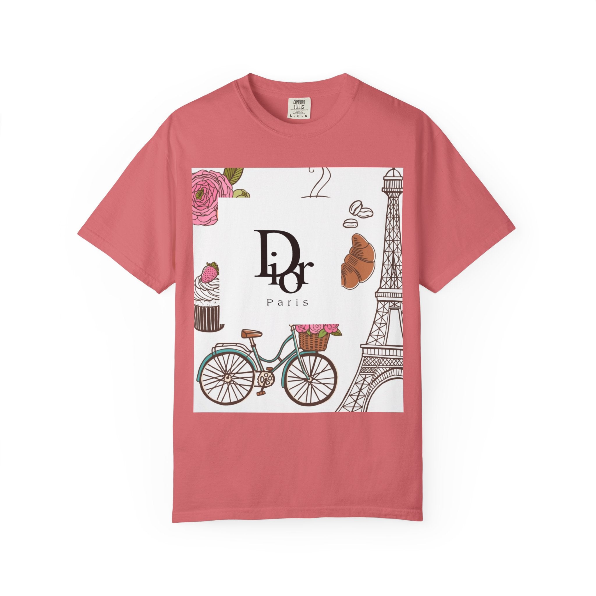 Parisian Chic Garment-Dyed T-Shirt with Bicycle and Eiffel Tower Design, Unisex Tee for Travel Lovers, Perfect Gift for Birthdays, [...]