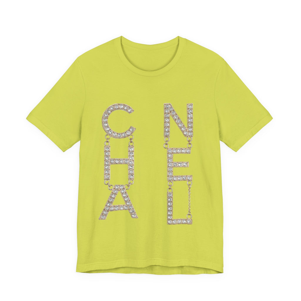 Chic Short Sleeve Tee with Designer-Inspired Text, Trendy Streetwear, Fashion Statement, Gift for Fashion Lovers, Casual Wear, [...]