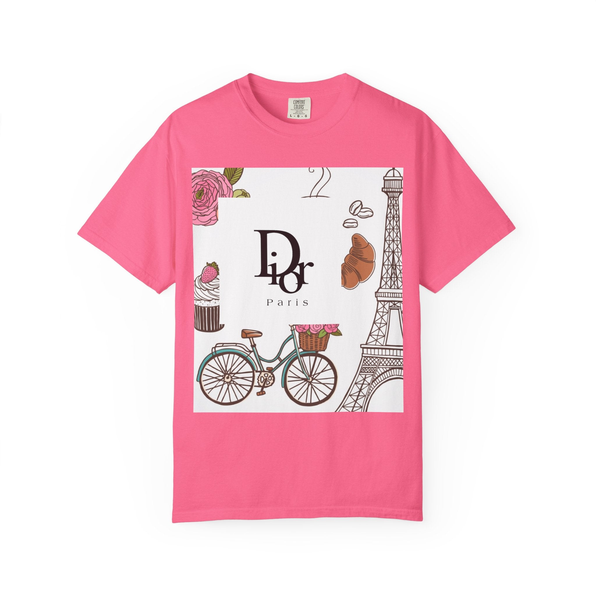 Parisian Chic Garment-Dyed T-Shirt with Bicycle and Eiffel Tower Design, Unisex Tee for Travel Lovers, Perfect Gift for Birthdays, [...]