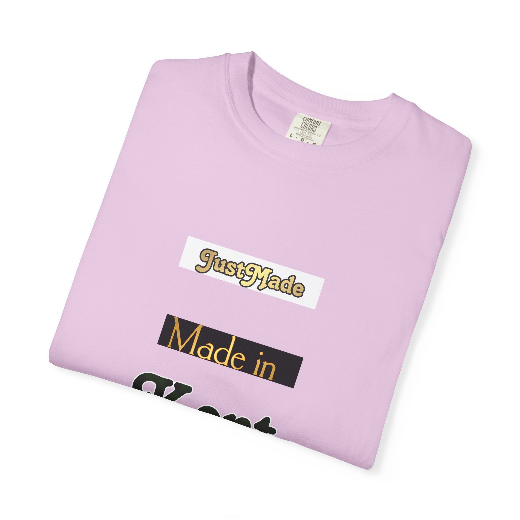 Kent Made Garment-Dyed T-shirt, Unique Gift, Casual Wear, Summer Style, Eco-Friendly Fashion, Handmade in Kent