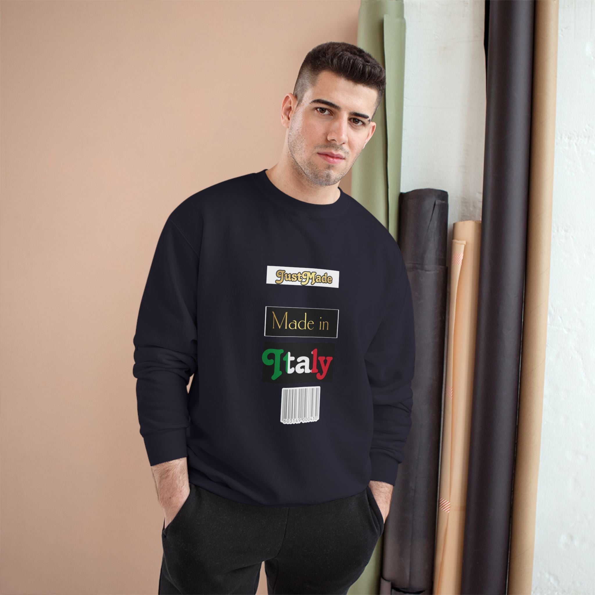 Champion Sweatshirt - Sporty Italian Pride, Made in Italy Gift, Casual Fashion, Cozy Layer, Perfect for All Seasons