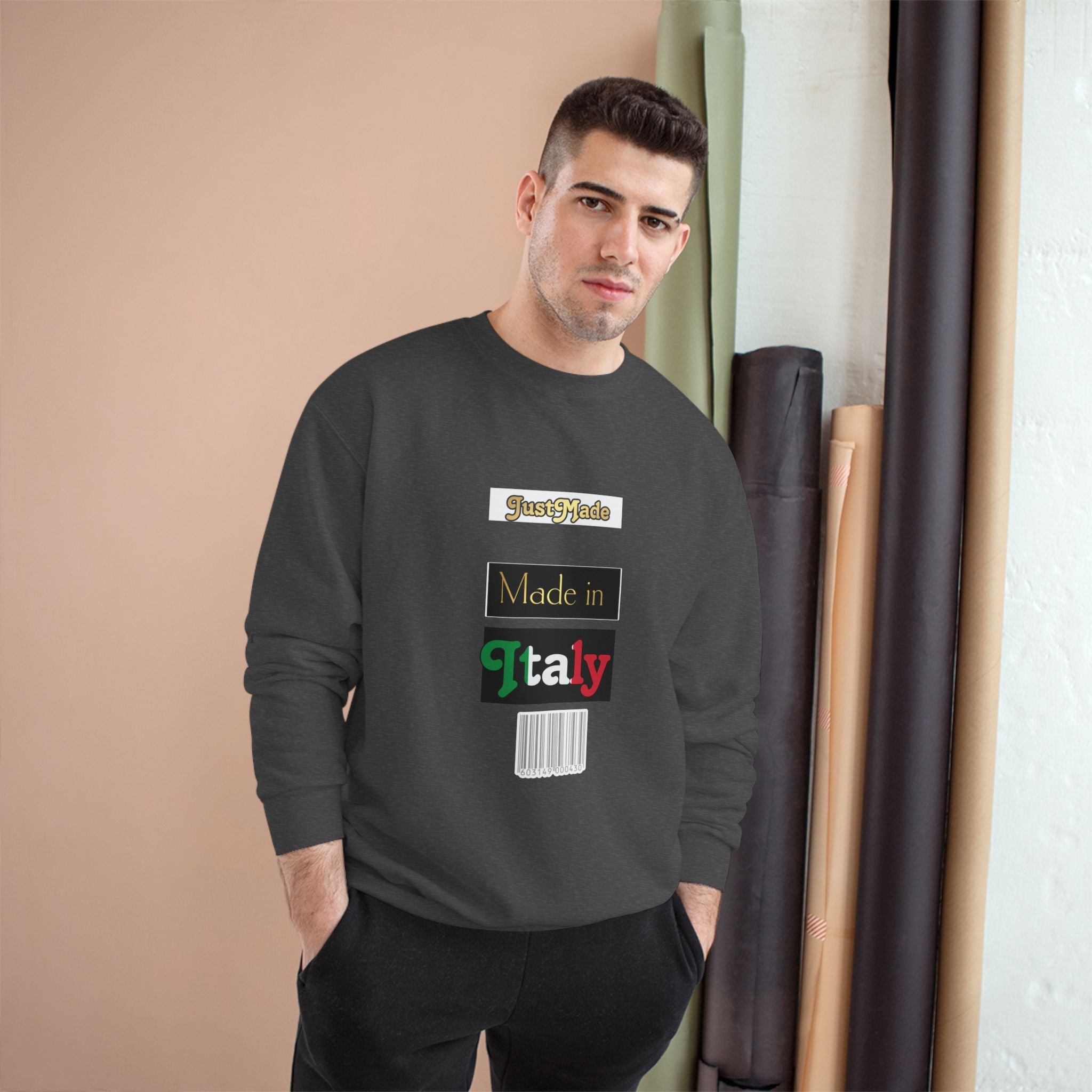 Champion Sweatshirt - Sporty Italian Pride, Made in Italy Gift, Casual Fashion, Cozy Layer, Perfect for All Seasons
