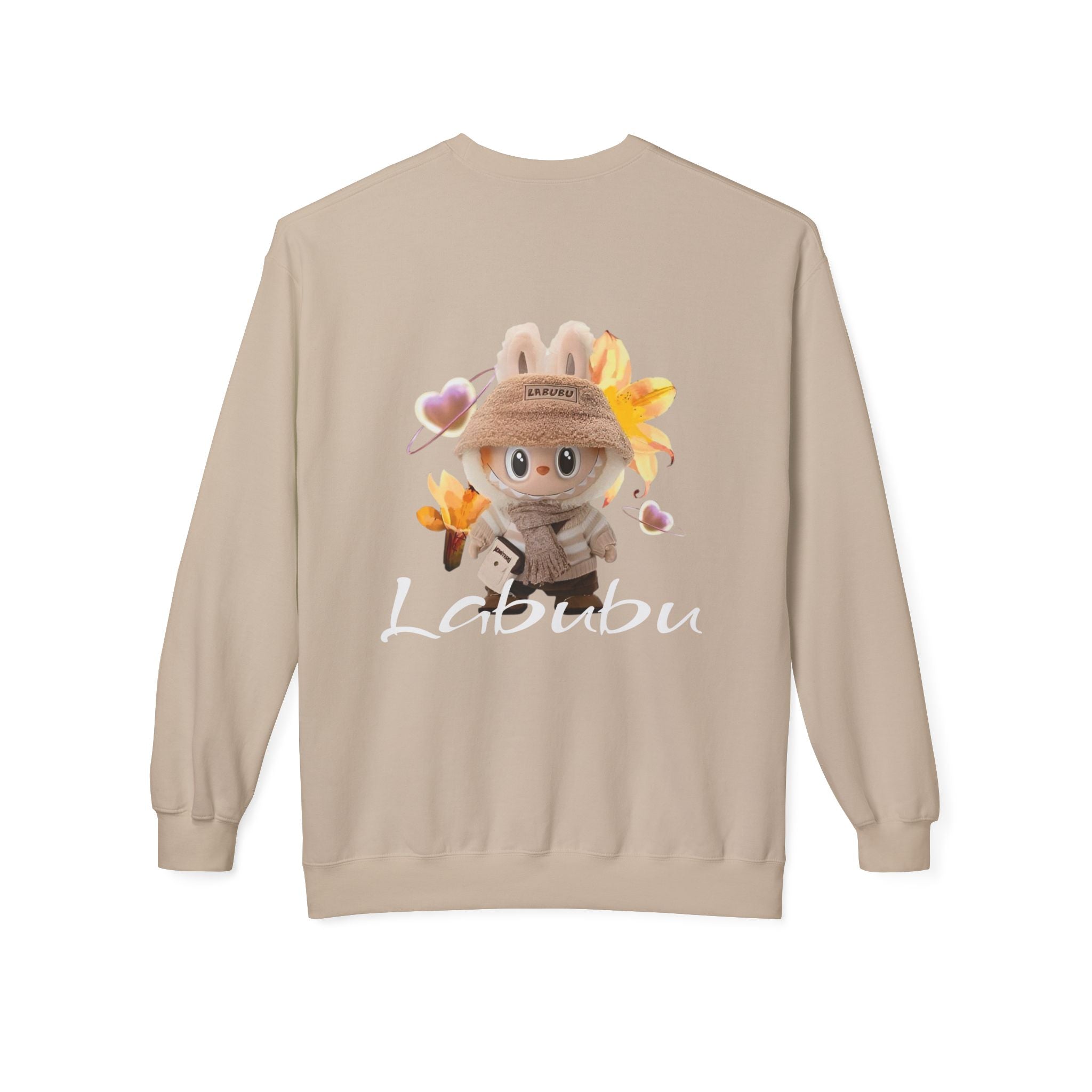 Cute Character Fleece Crewneck Sweatshirt, Spring Sweatshirt, Cute Animal Apparel, Bunny Gift, Cozy Unisex Sweatshirt