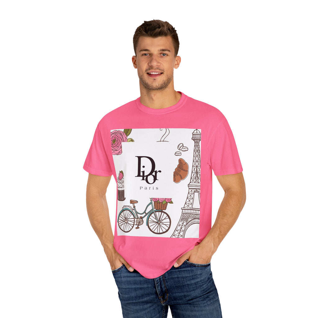 Parisian Chic Garment-Dyed T-Shirt with Bicycle and Eiffel Tower Design, Unisex Tee for Travel Lovers, Perfect Gift for Birthdays, [...]